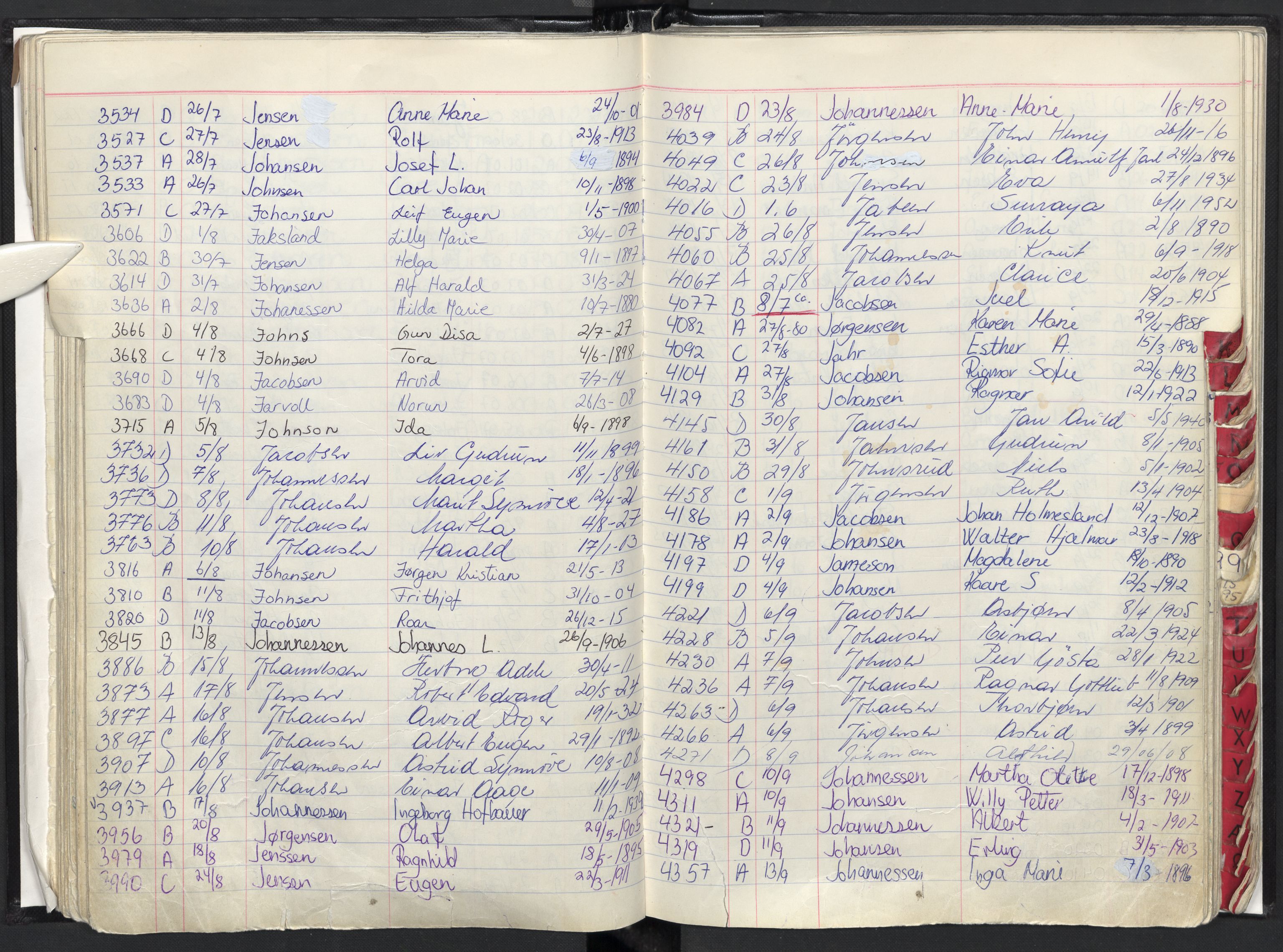 Oslo skifterett, AV/SAO-A-10383/F/Fa/Faa/L0080: Navneregister dødsfallssaker, 1980