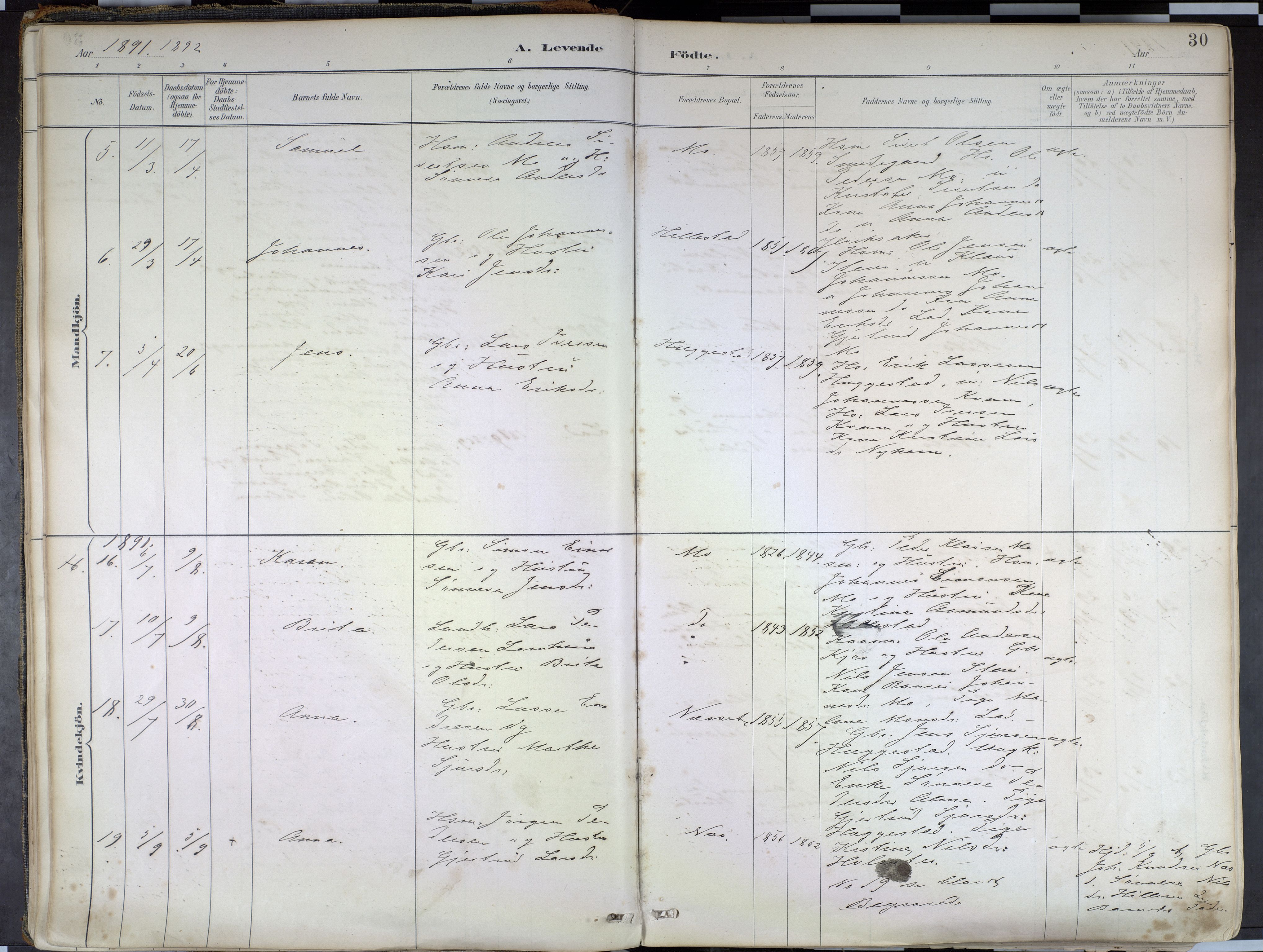 Hafslo sokneprestembete, AV/SAB-A-80301/H/Haa/Haab/L0001: Parish register (official) no. B 1, 1886-1945, p. 30