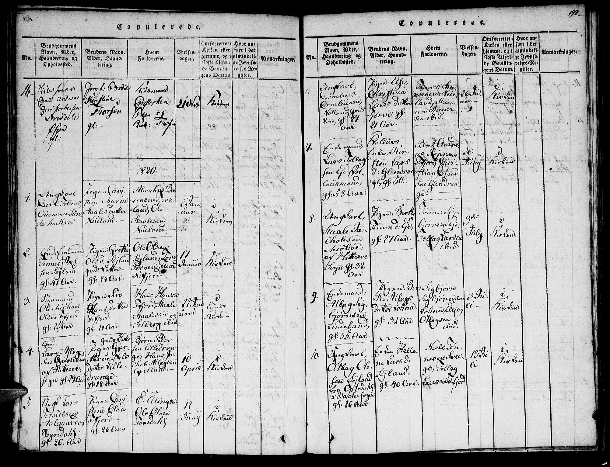 Flekkefjord sokneprestkontor, SAK/1111-0012/F/Fa/Fac/L0002: Parish register (official) no. A 2, 1815-1826, p. 197