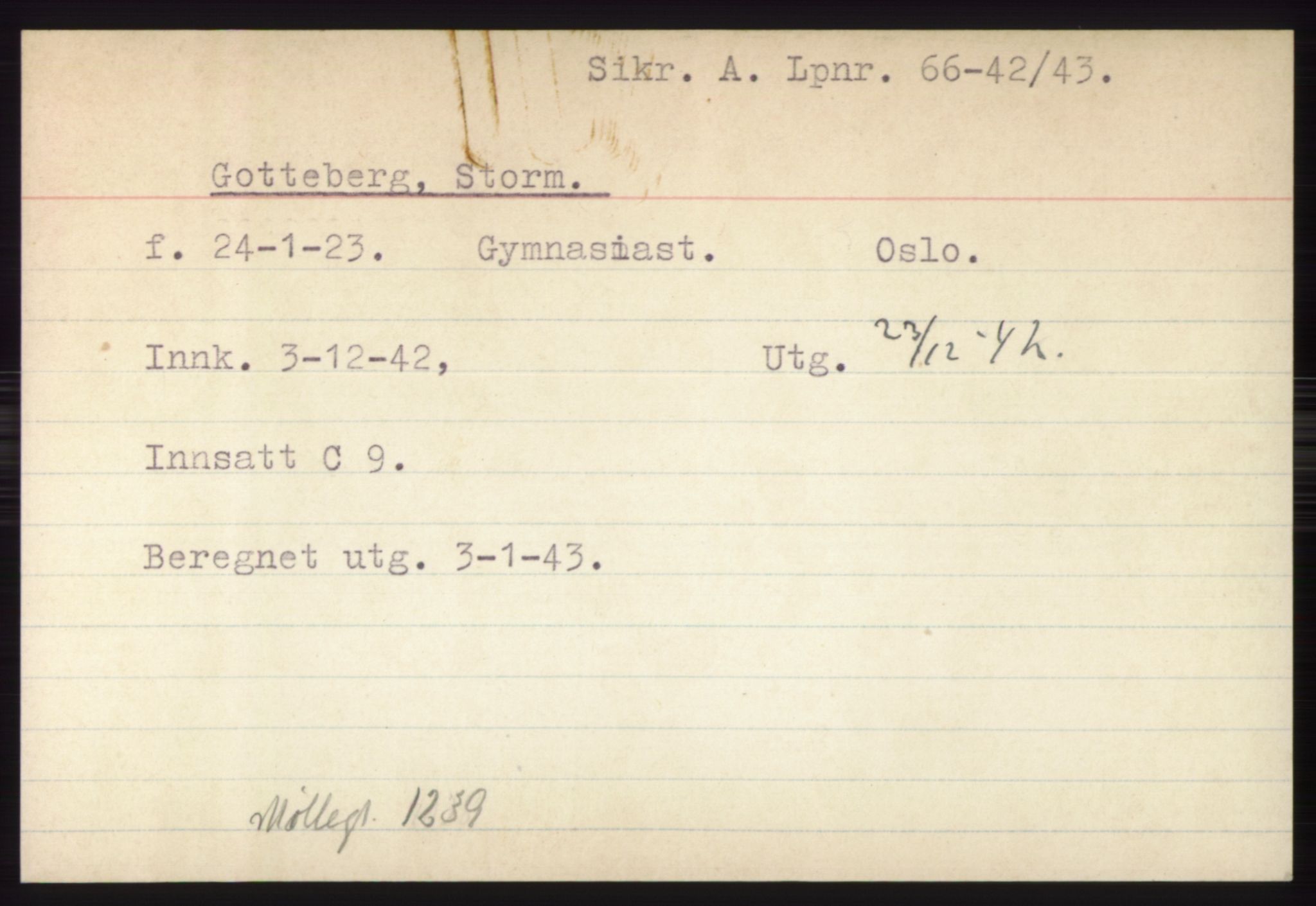 Statspolitiet - Hovedkontoret / Osloavdelingen, AV/RA-S-1329/C/Ck/Cke/L0003: Fangeregister; etternavn G - K, 1941-1945, p. 73