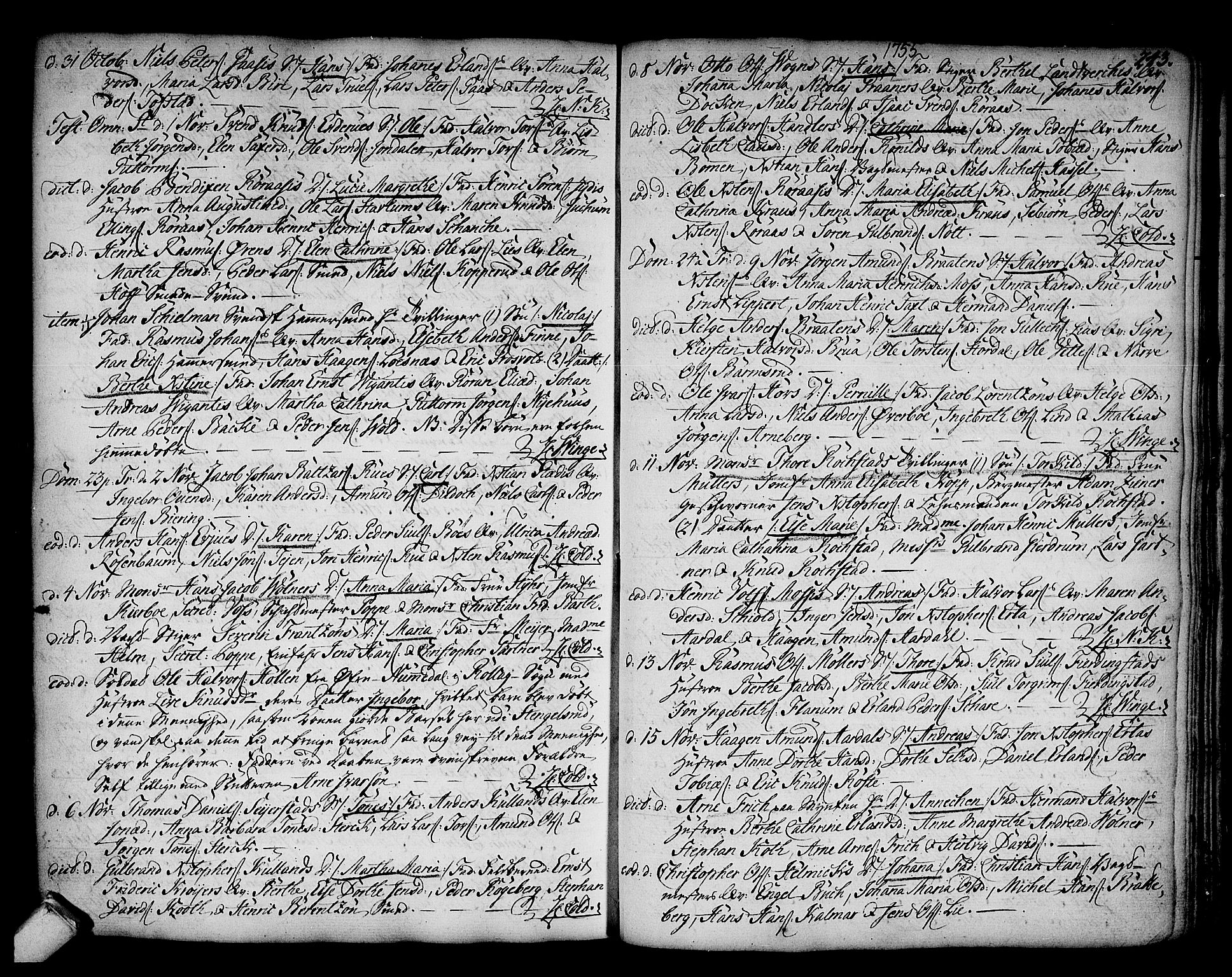 Kongsberg kirkebøker, SAKO/A-22/F/Fa/L0003: Parish register (official) no. I 3, 1744-1755, p. 243