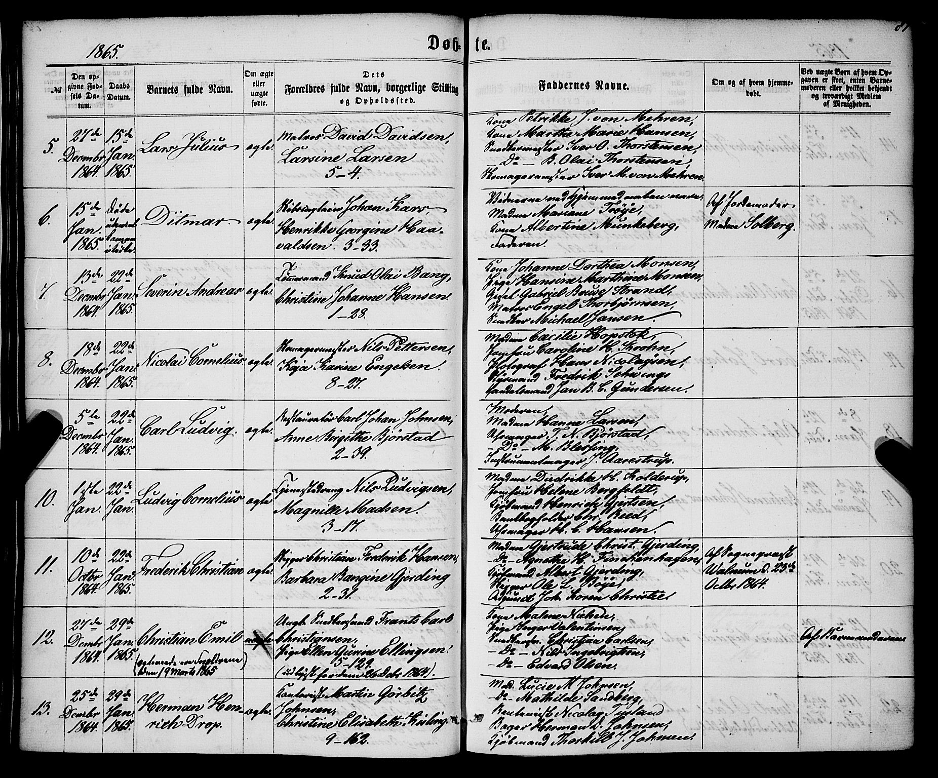Nykirken Sokneprestembete, SAB/A-77101/H/Haa/L0015: Parish register (official) no. B 2, 1858-1869, p. 87