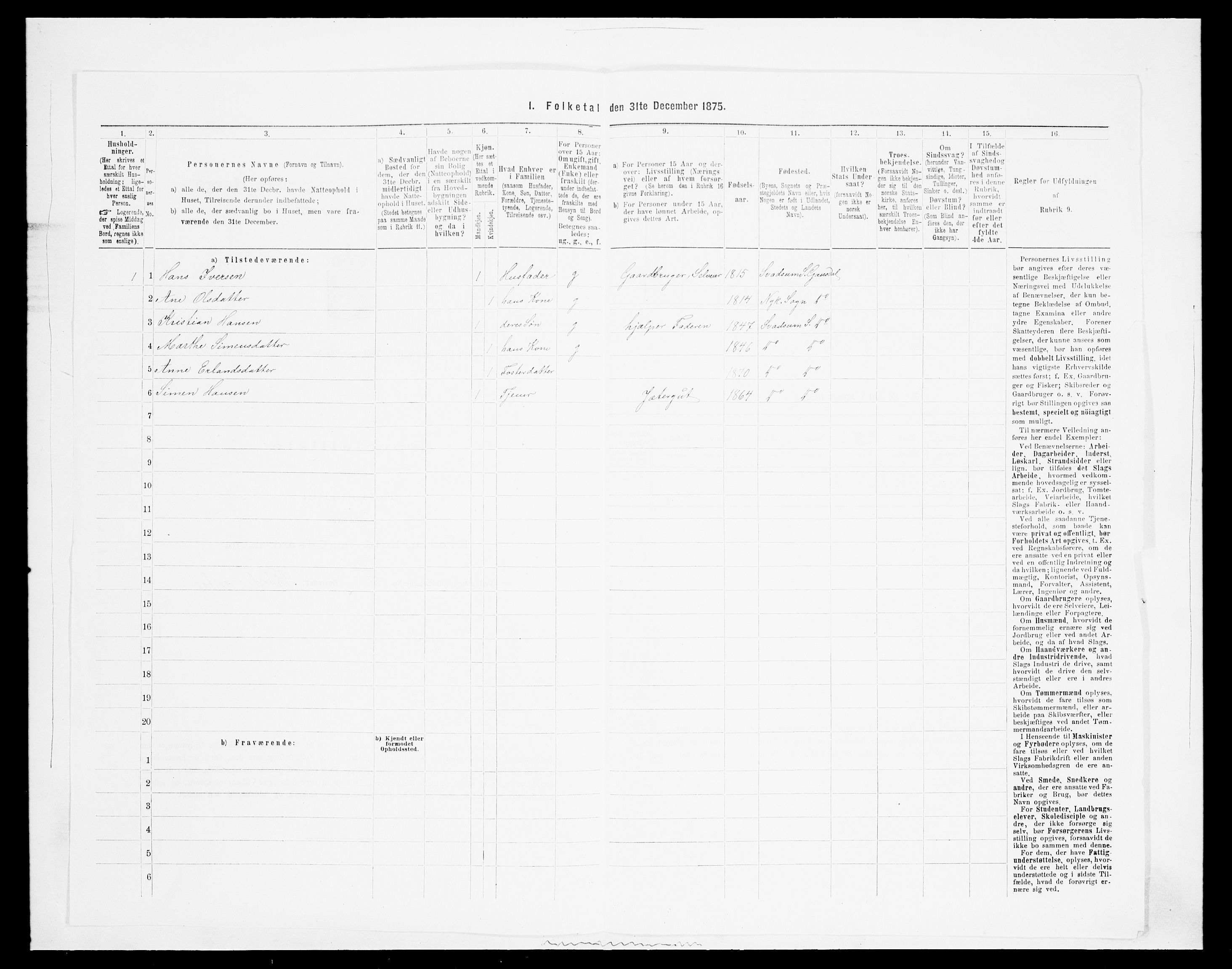 SAH, 1875 census for 0522P Gausdal, 1875, p. 1651