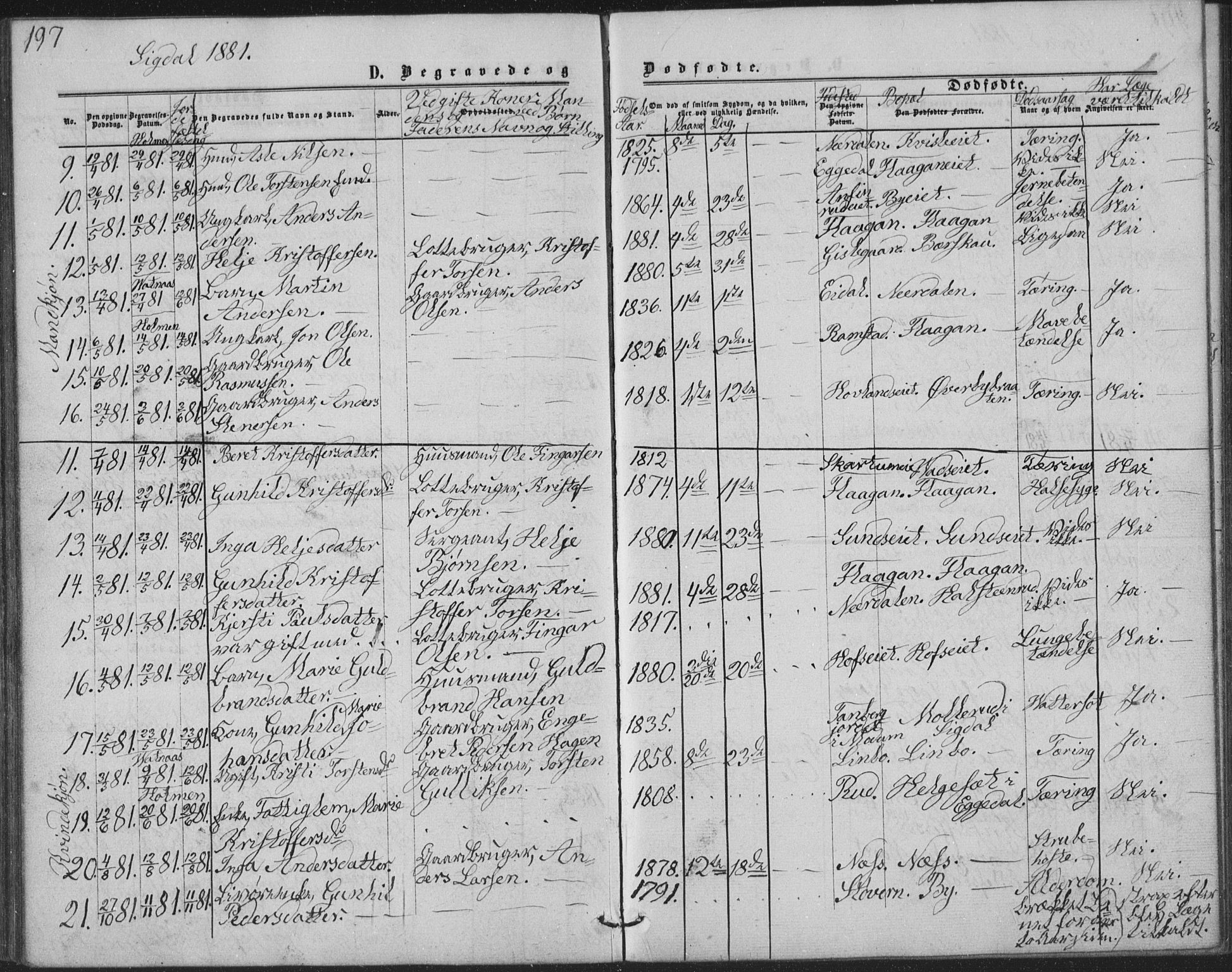 Sigdal kirkebøker, AV/SAKO-A-245/G/Ga/L0004: Parish register (copy) no. I 4, 1879-1885, p. 197