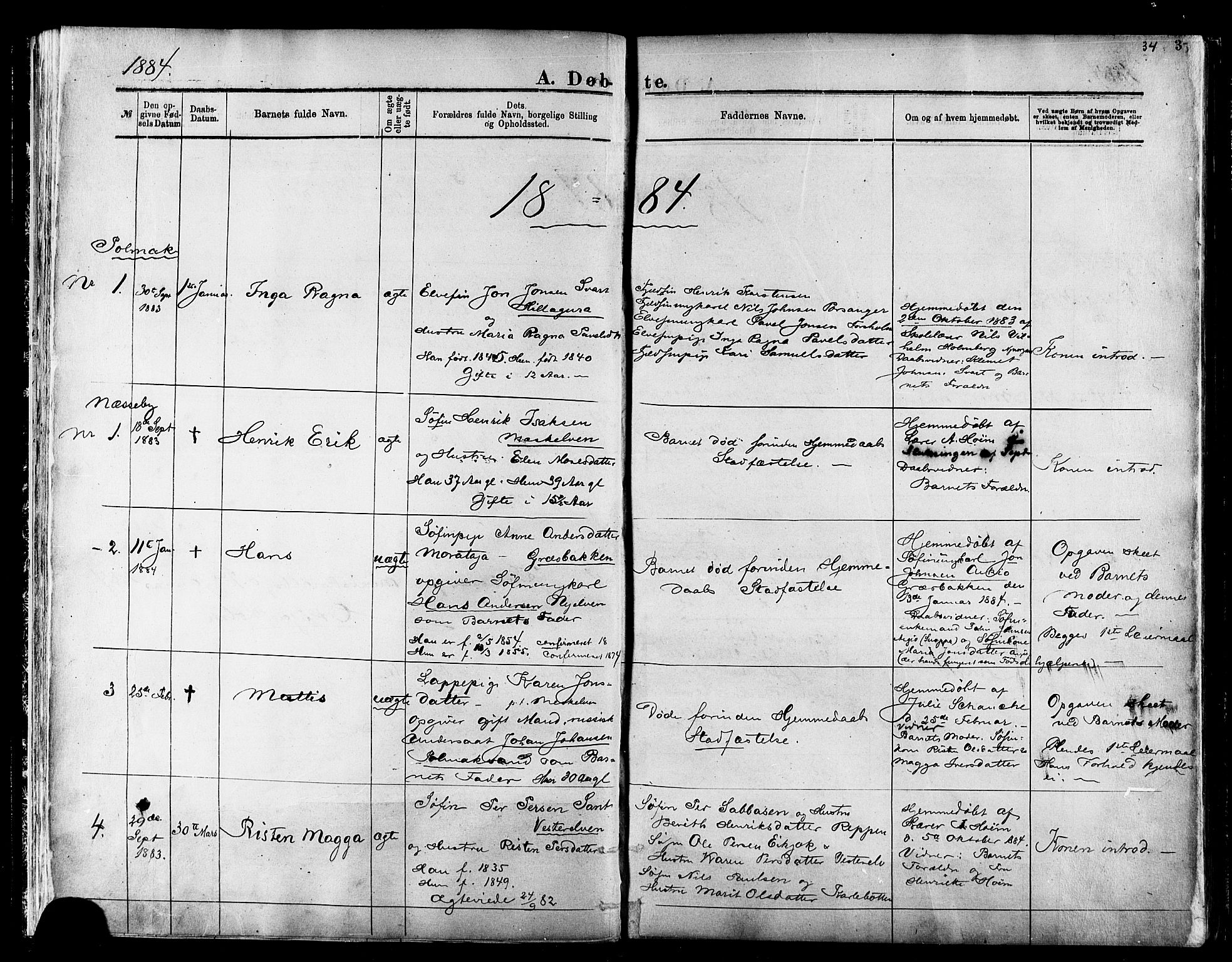 Nesseby sokneprestkontor, SATØ/S-1330/H/Ha/L0004kirke: Parish register (official) no. 4, 1877-1884, p. 34