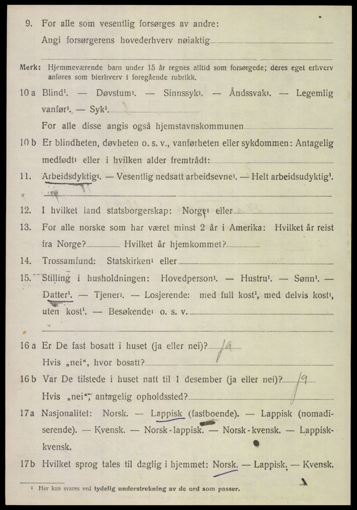 SAT, 1920 census for Hamarøy, 1920, p. 3177