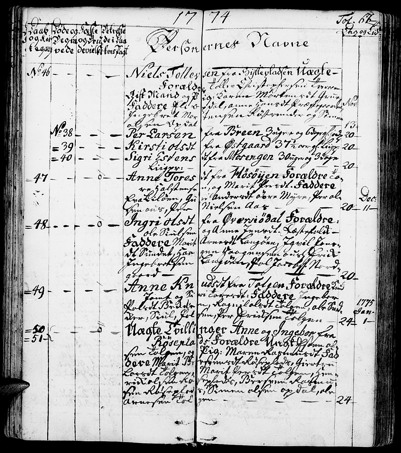 Tolga prestekontor, SAH/PREST-062/K/L0002: Parish register (official) no. 2, 1768-1786, p. 67