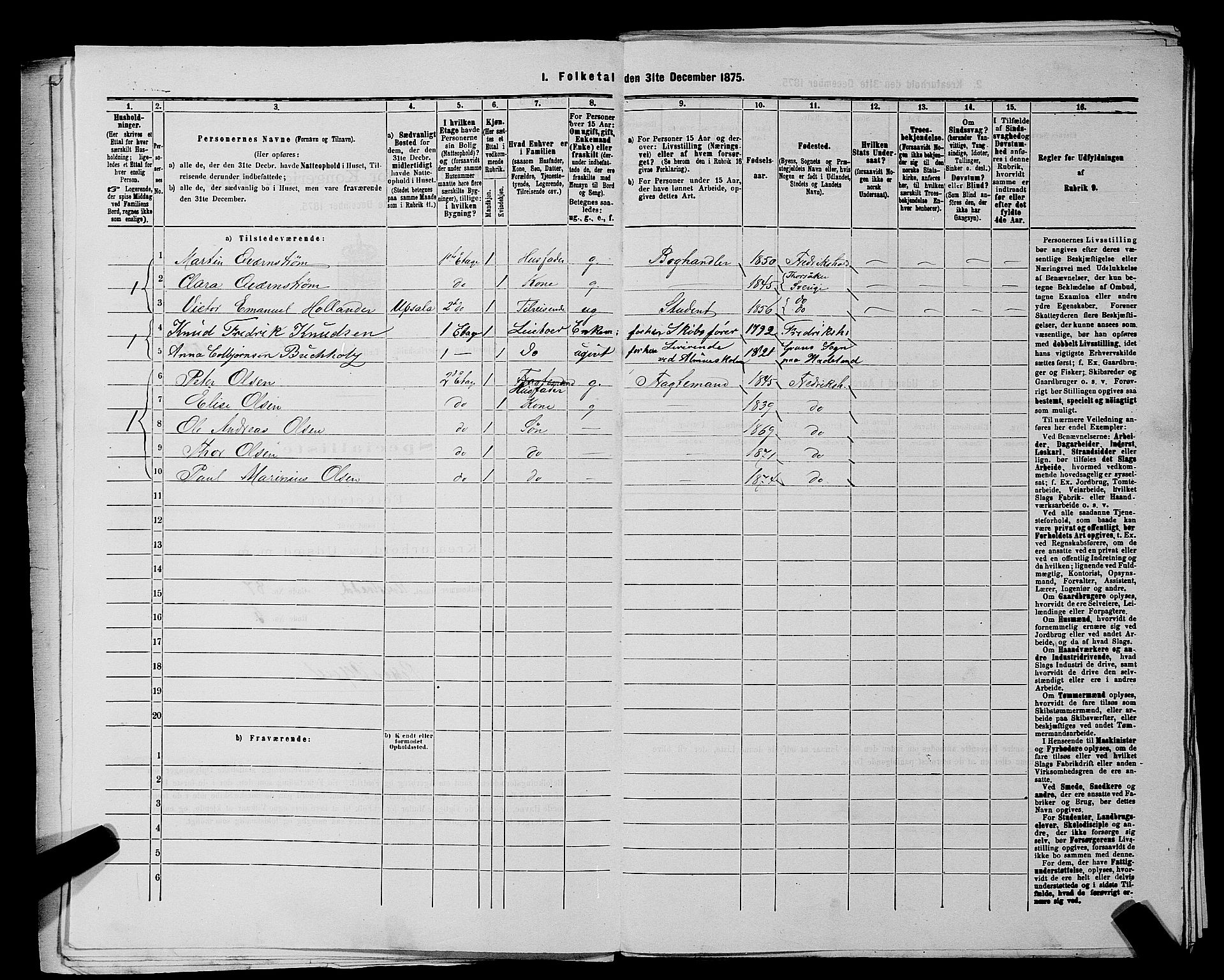 RA, 1875 census for 0101P Fredrikshald, 1875, p. 374
