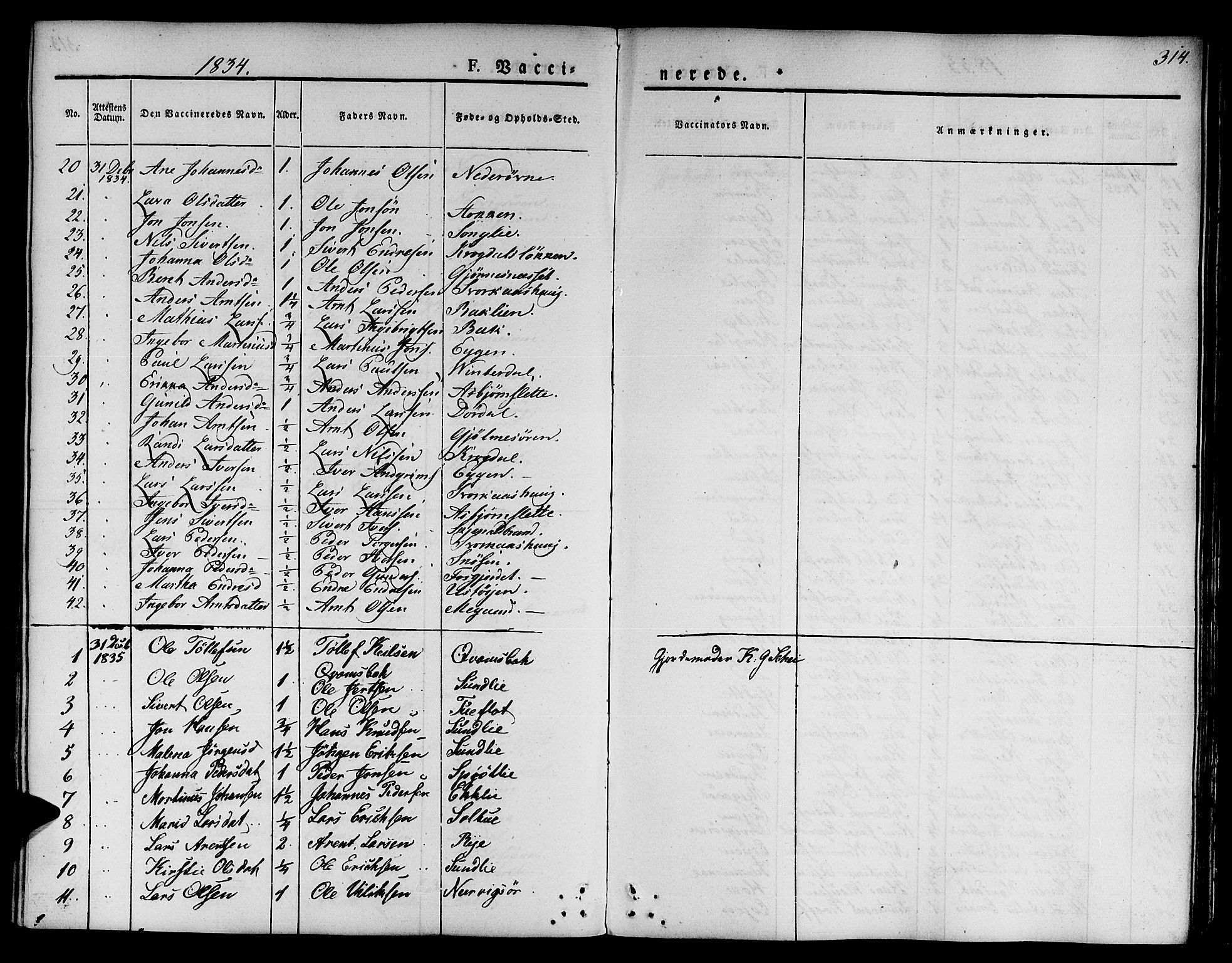 Ministerialprotokoller, klokkerbøker og fødselsregistre - Sør-Trøndelag, SAT/A-1456/668/L0804: Parish register (official) no. 668A04, 1826-1839, p. 314