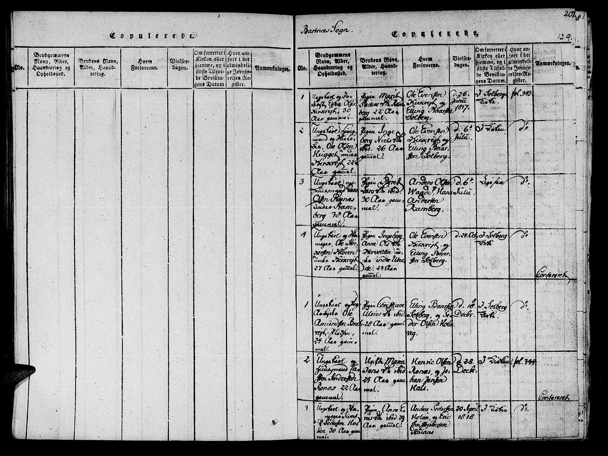 Ministerialprotokoller, klokkerbøker og fødselsregistre - Nord-Trøndelag, SAT/A-1458/741/L0387: Parish register (official) no. 741A03 /2, 1817-1822, p. 129