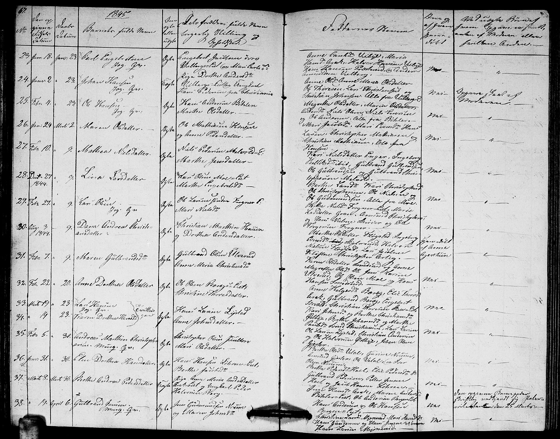 Sørum prestekontor Kirkebøker, AV/SAO-A-10303/G/Ga/L0002: Parish register (copy) no. I 2, 1829-1845, p. 67