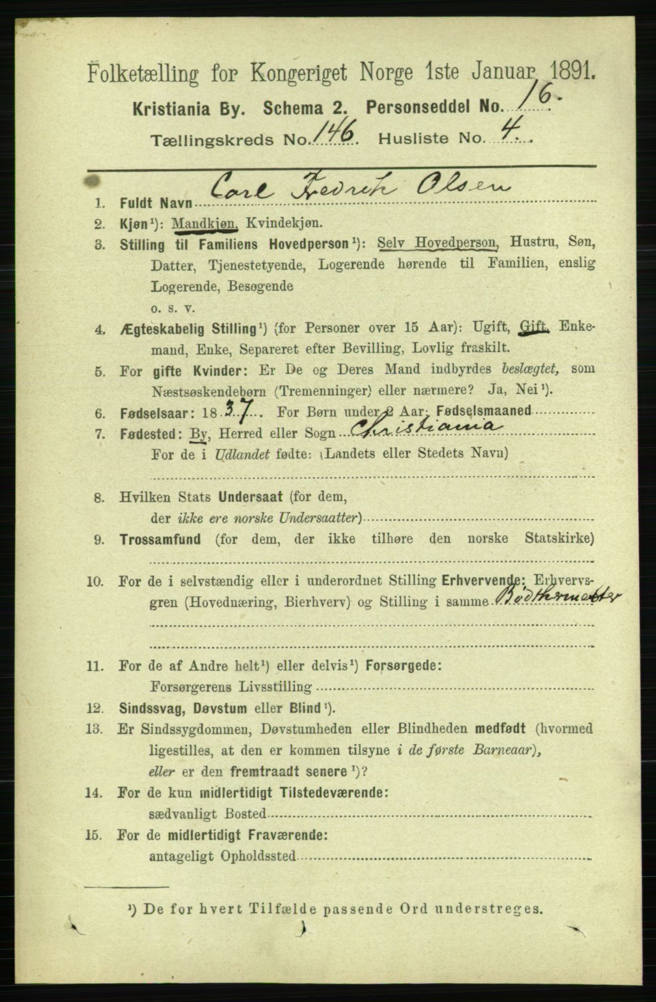 RA, 1891 census for 0301 Kristiania, 1891, p. 80711