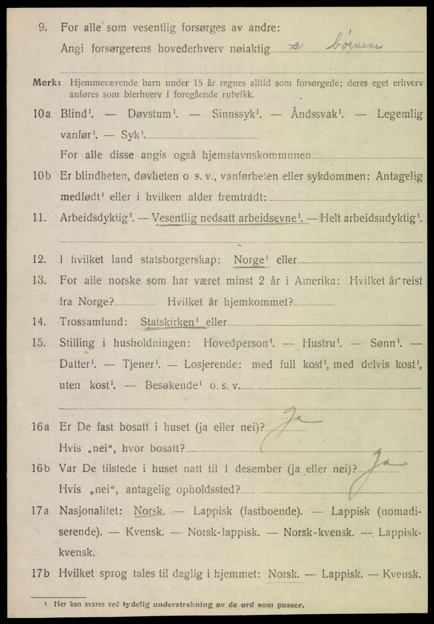 SAT, 1920 census for Alstahaug, 1920, p. 1238