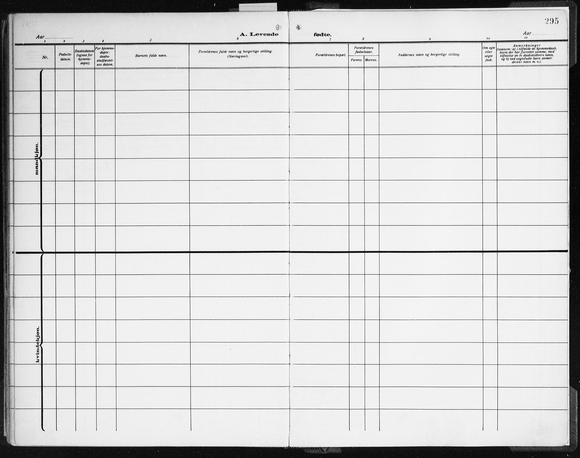 Johanneskirken sokneprestembete, AV/SAB-A-76001/H/Haa: Parish register (official) no. A 3, 1913-1934, p. 295