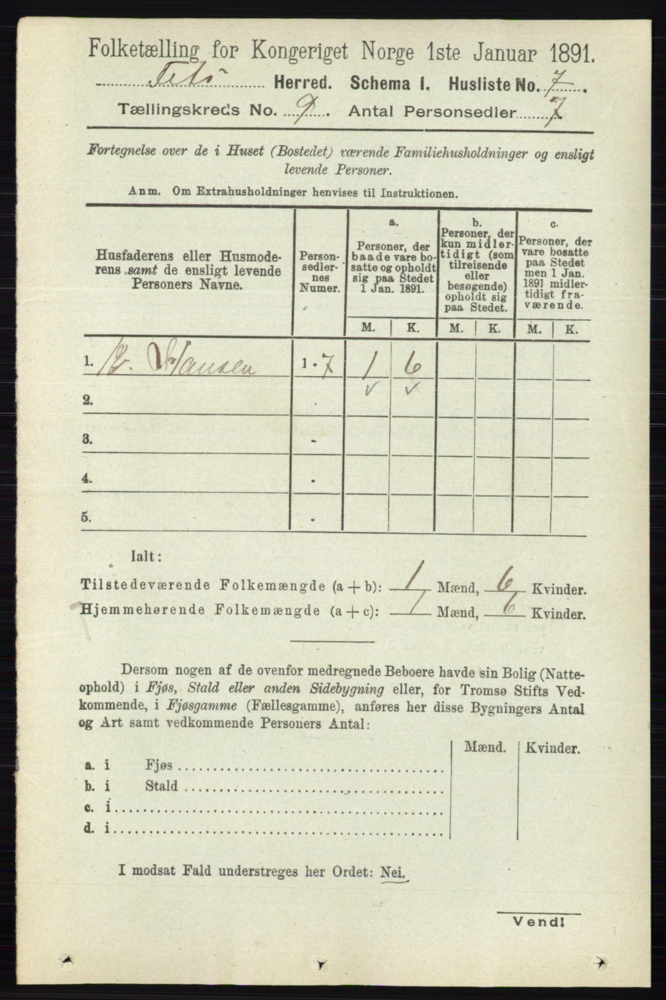 RA, 1891 census for 0227 Fet, 1891, p. 3421