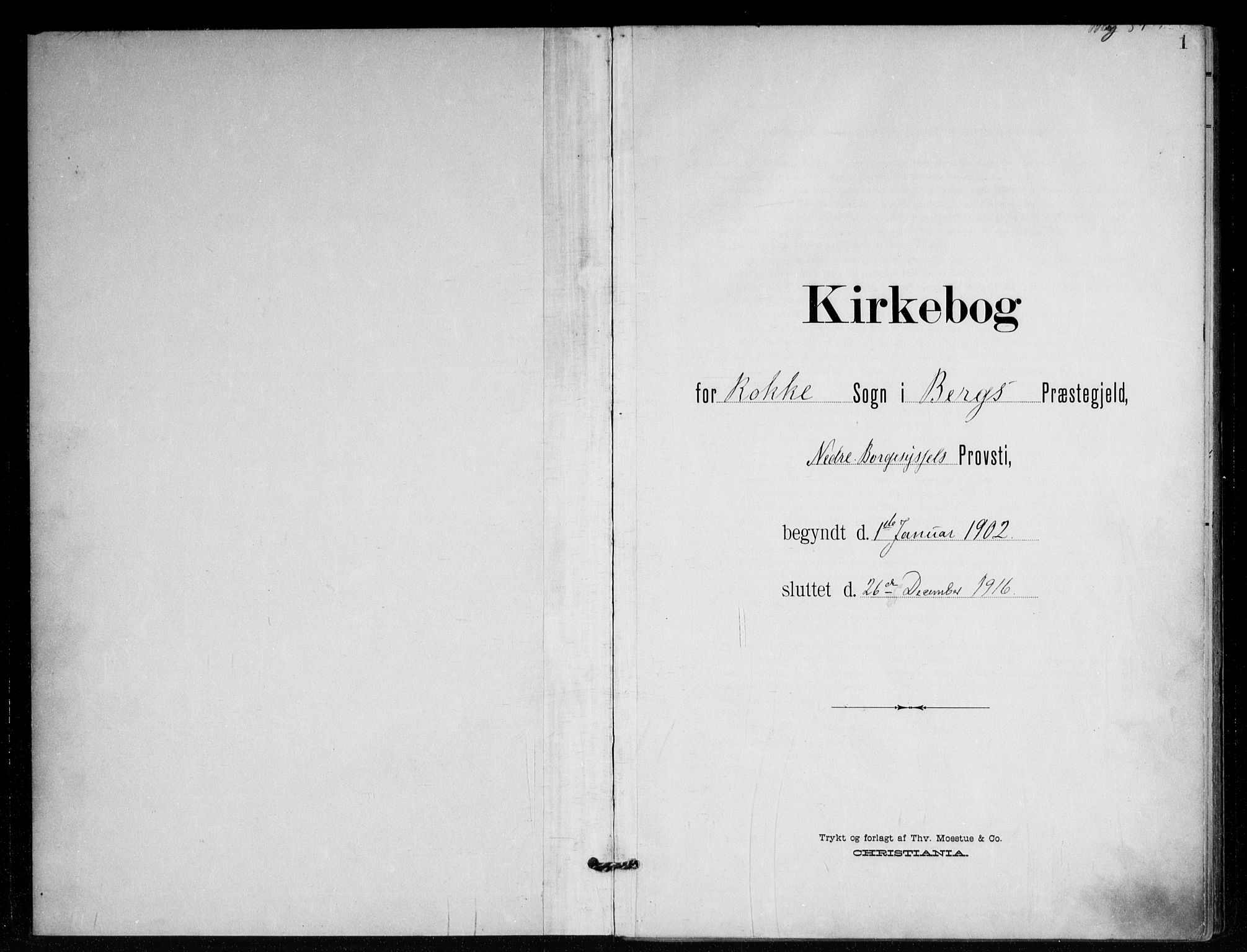 Berg prestekontor Kirkebøker, AV/SAO-A-10902/F/Fc/L0003: Parish register (official) no. III 3, 1902-1916, p. 1