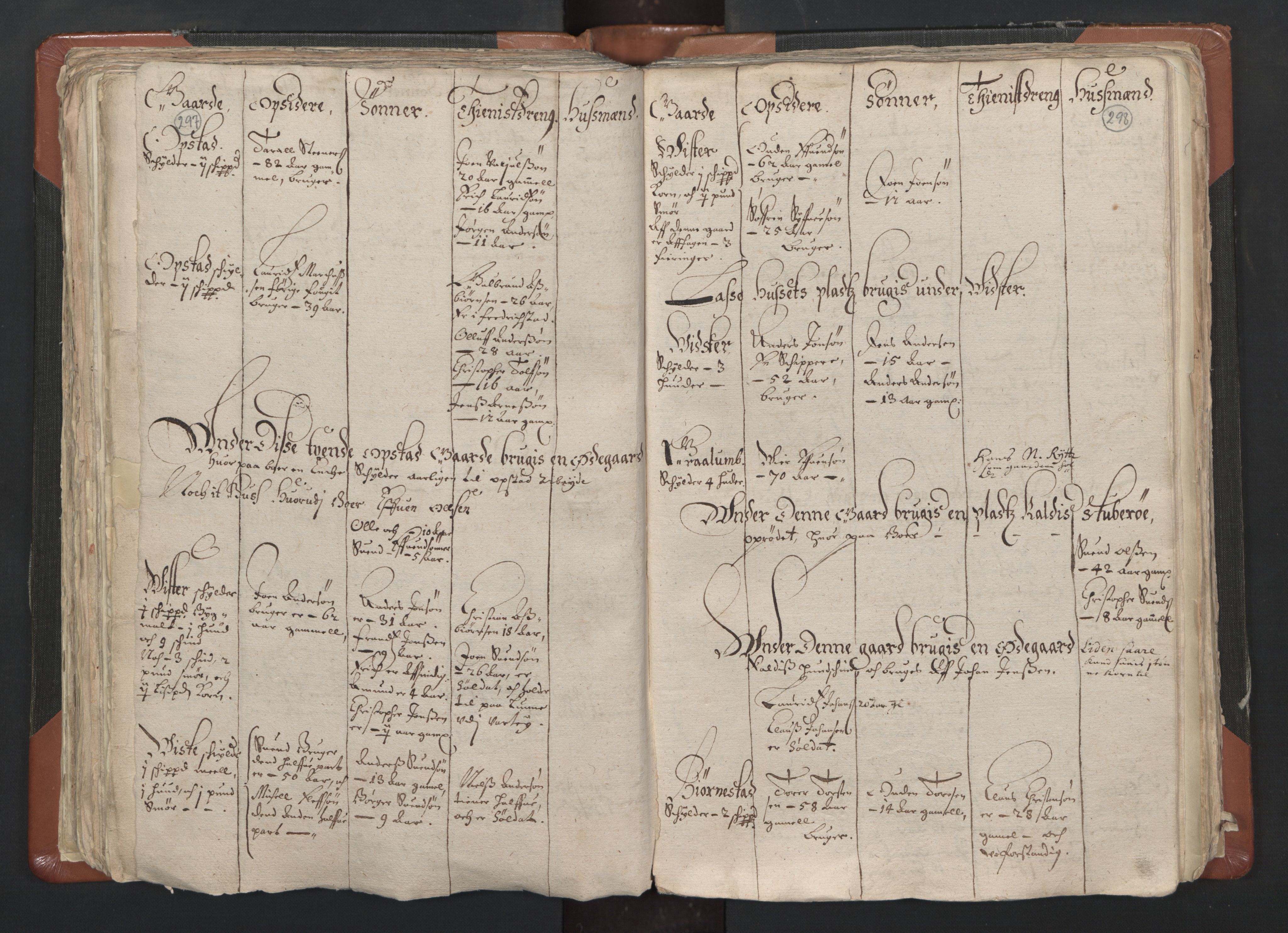 RA, Vicar's Census 1664-1666, no. 1: Nedre Borgesyssel deanery, 1664-1666, p. 297-298