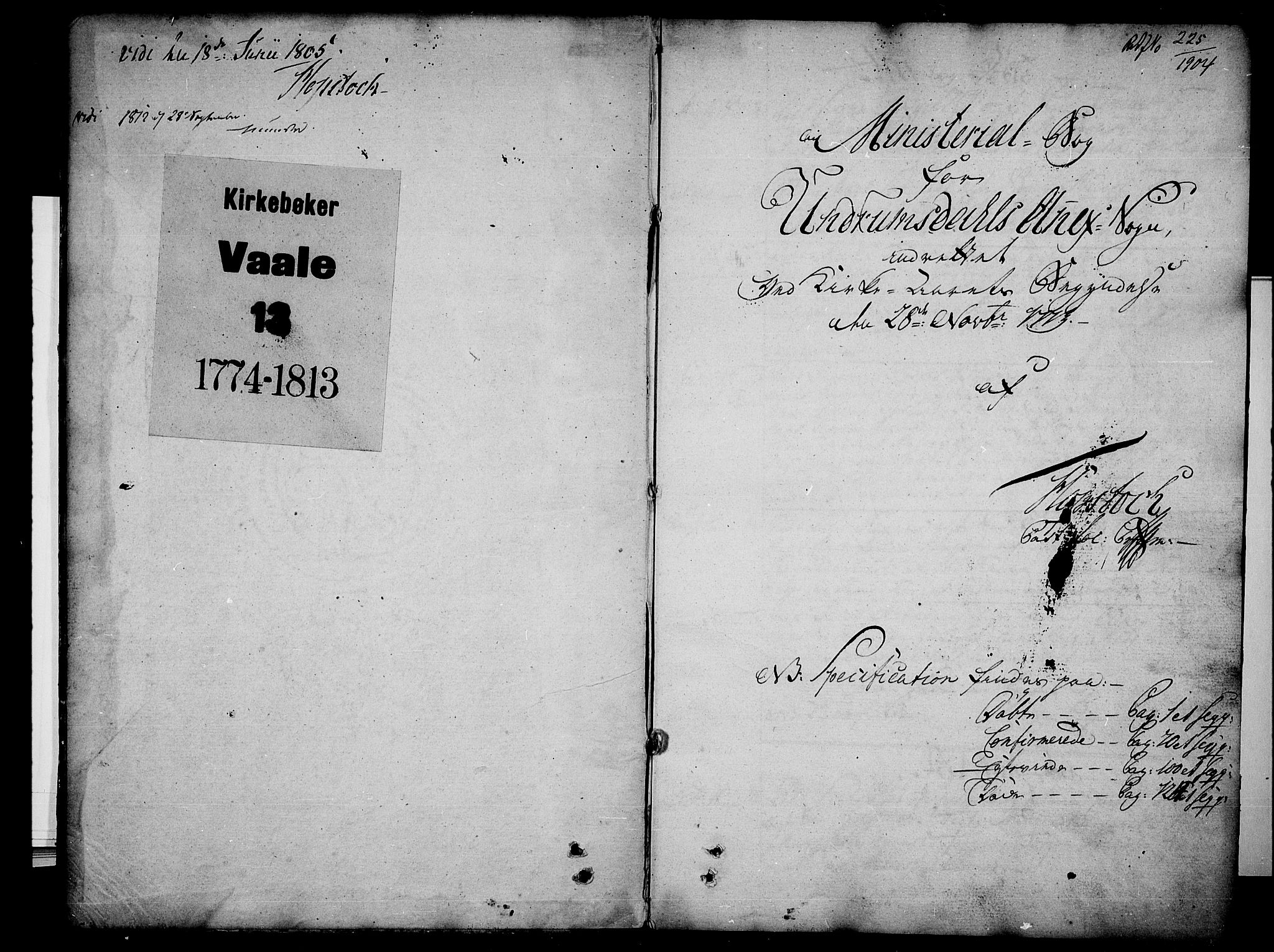 Våle kirkebøker, AV/SAKO-A-334/F/Fb/L0001: Parish register (official) no. II 1, 1774-1814