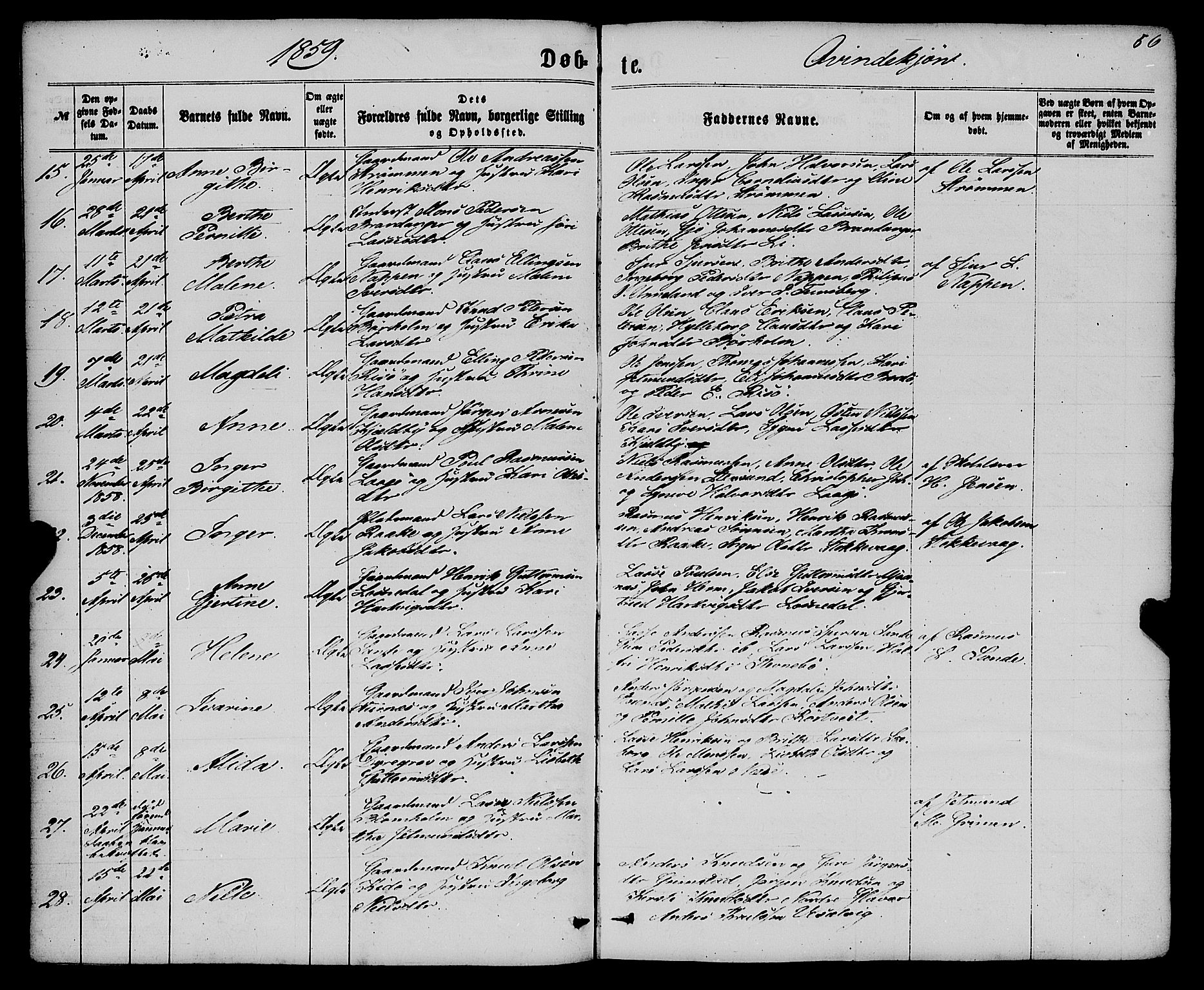 Gulen sokneprestembete, AV/SAB-A-80201/H/Haa/Haaa/L0022: Parish register (official) no. A 22, 1859-1869, p. 56