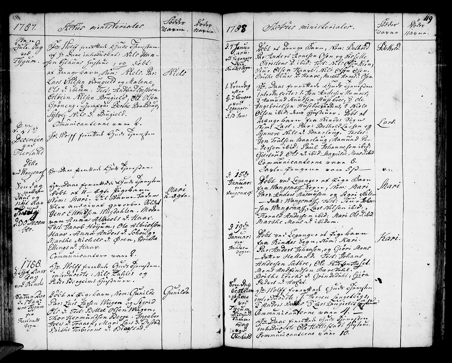 Leikanger sokneprestembete, SAB/A-81001: Parish register (official) no. A 4, 1770-1791, p. 119