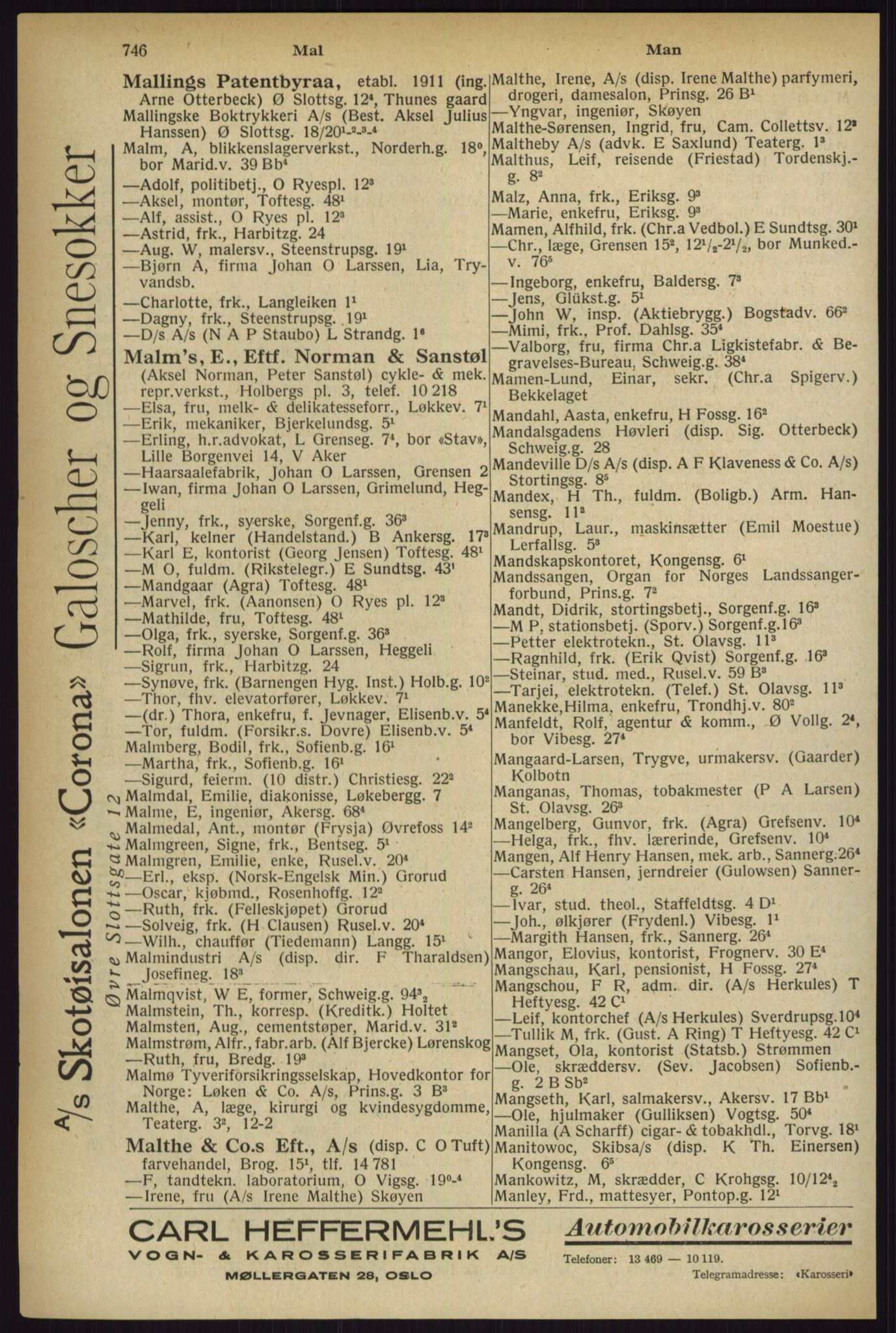 Kristiania/Oslo adressebok, PUBL/-, 1927, p. 746