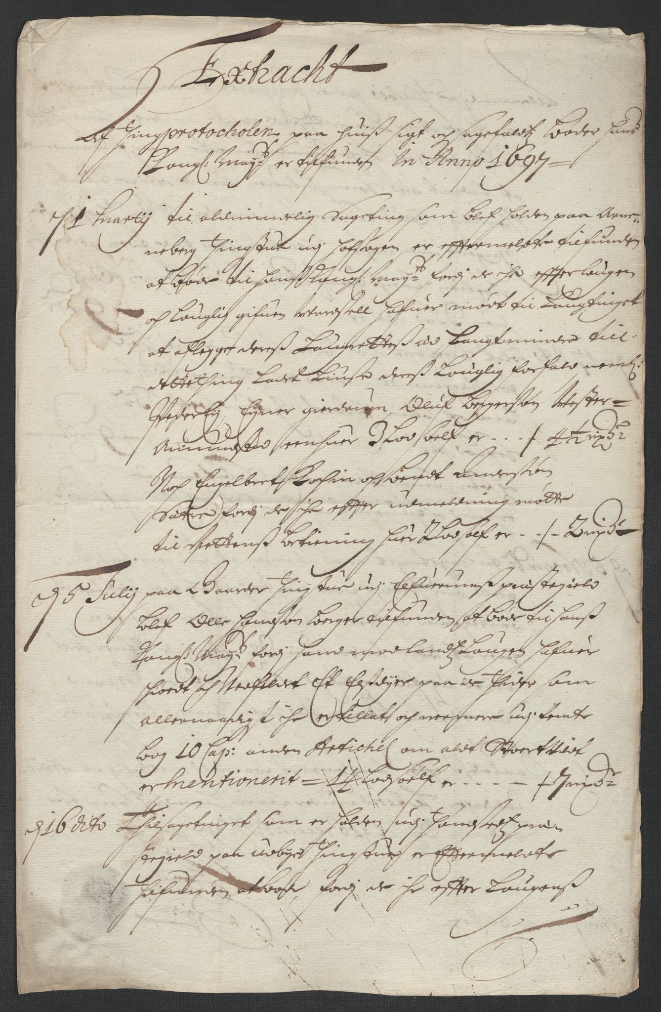 Rentekammeret inntil 1814, Reviderte regnskaper, Fogderegnskap, AV/RA-EA-4092/R13/L0835: Fogderegnskap Solør, Odal og Østerdal, 1697, p. 160