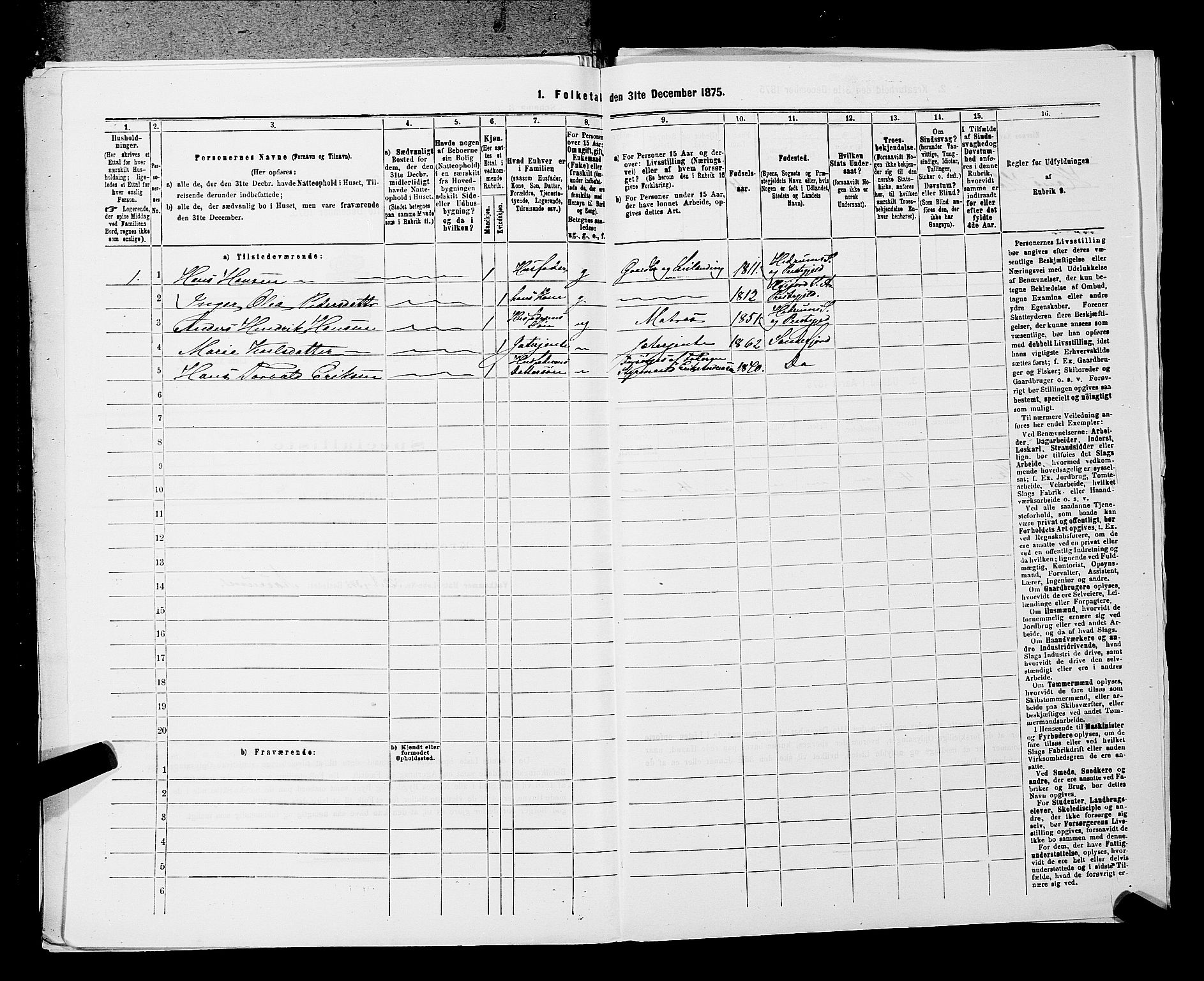 SAKO, 1875 census for 0727P Hedrum, 1875, p. 639