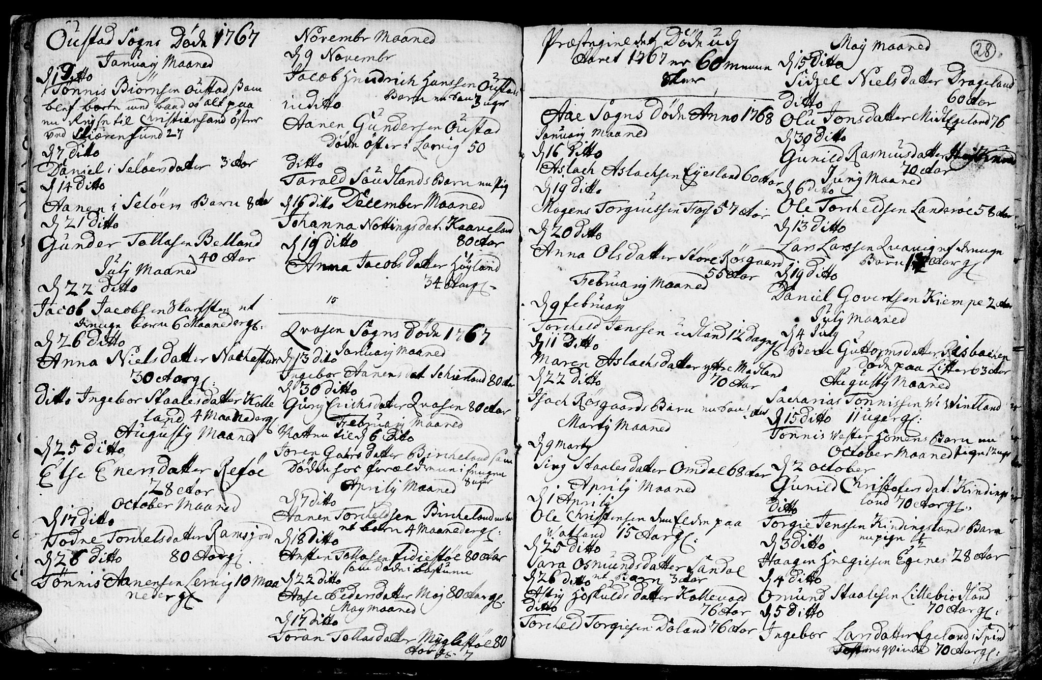 Lyngdal sokneprestkontor, SAK/1111-0029/F/Fa/Fac/L0003: Parish register (official) no. A 3, 1750-1803, p. 28