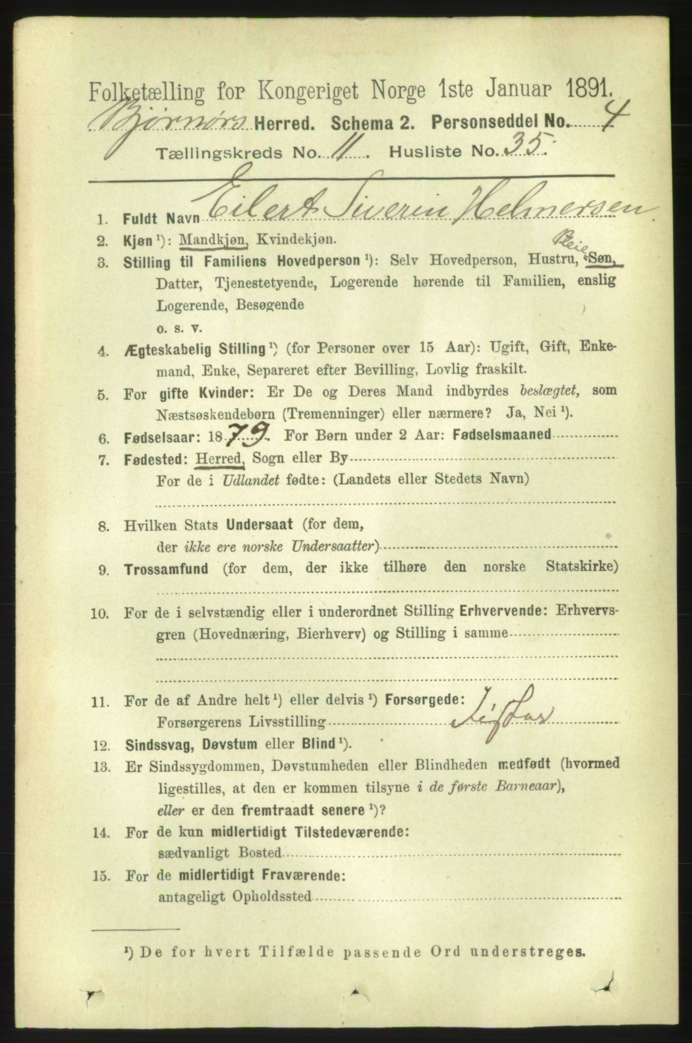 RA, 1891 census for 1632 Bjørnør, 1891, p. 4904