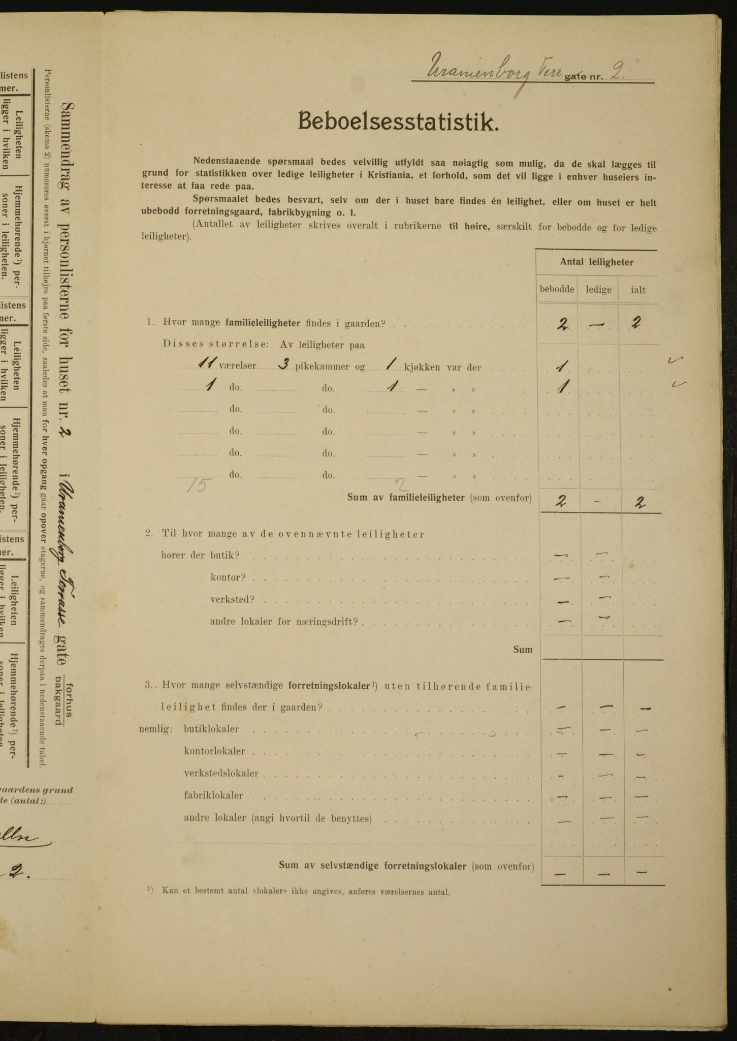 OBA, Municipal Census 1910 for Kristiania, 1910, p. 113948