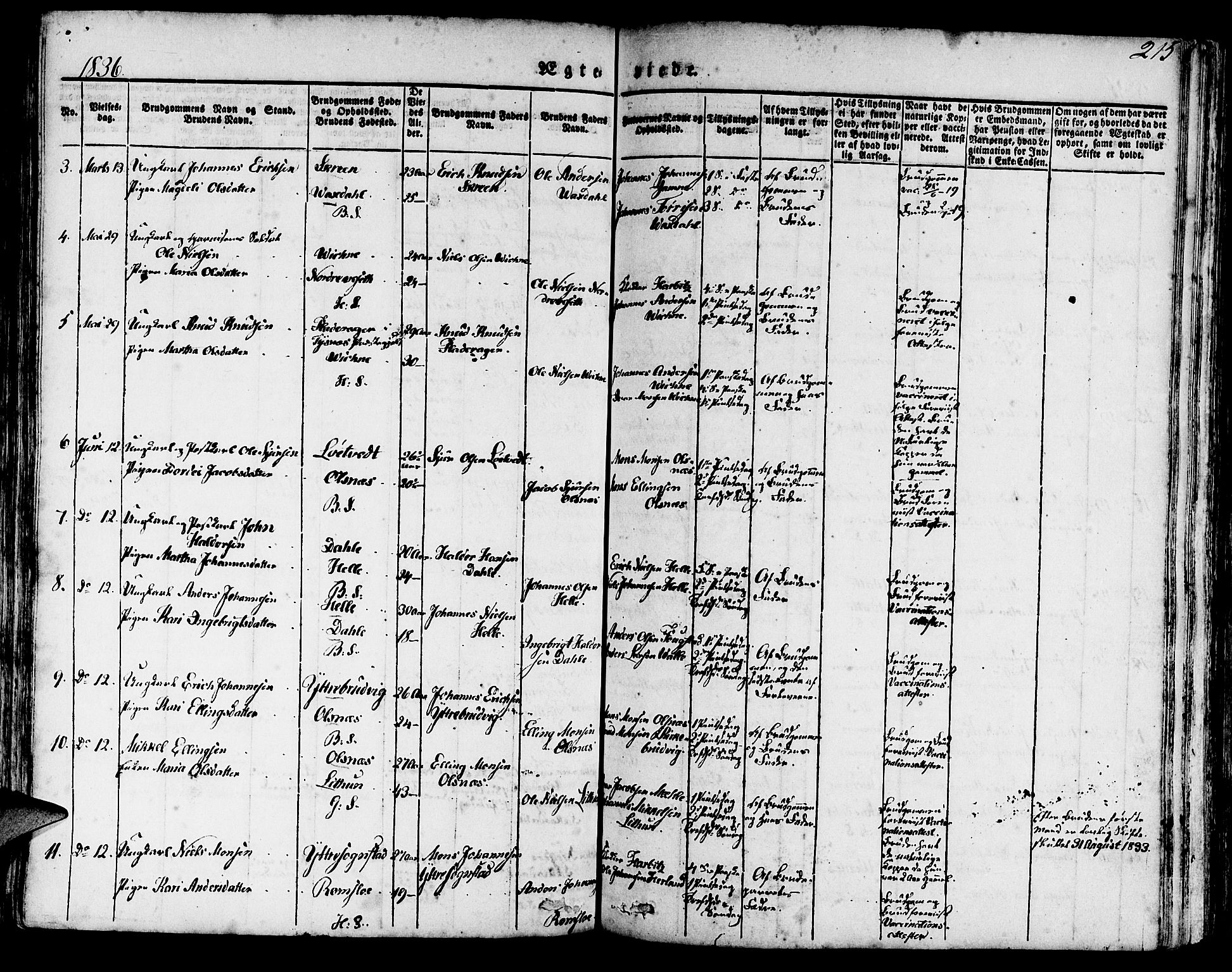 Haus sokneprestembete, AV/SAB-A-75601/H/Haa: Parish register (official) no. A 14, 1827-1838, p. 215