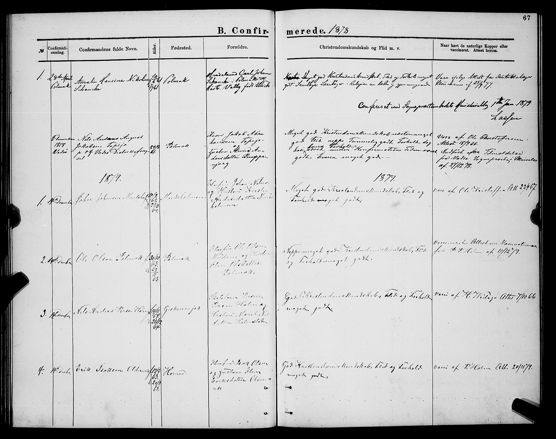 Nesseby sokneprestkontor, SATØ/S-1330/H/Hb/L0007klokker: Parish register (copy) no. 7, 1877-1884, p. 67