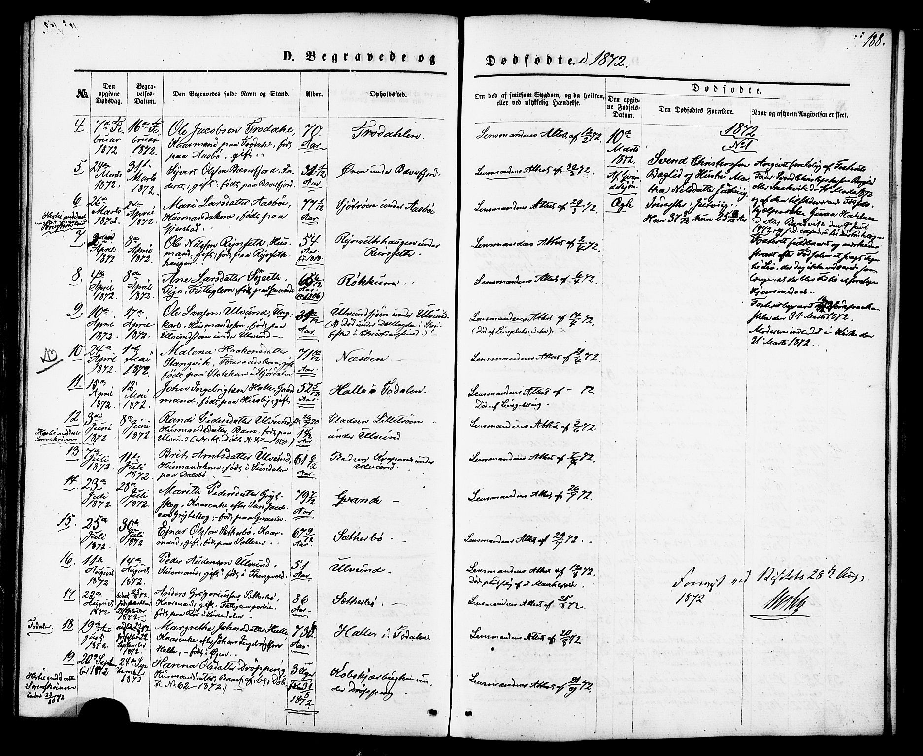 Ministerialprotokoller, klokkerbøker og fødselsregistre - Møre og Romsdal, AV/SAT-A-1454/592/L1027: Parish register (official) no. 592A05, 1865-1878, p. 188