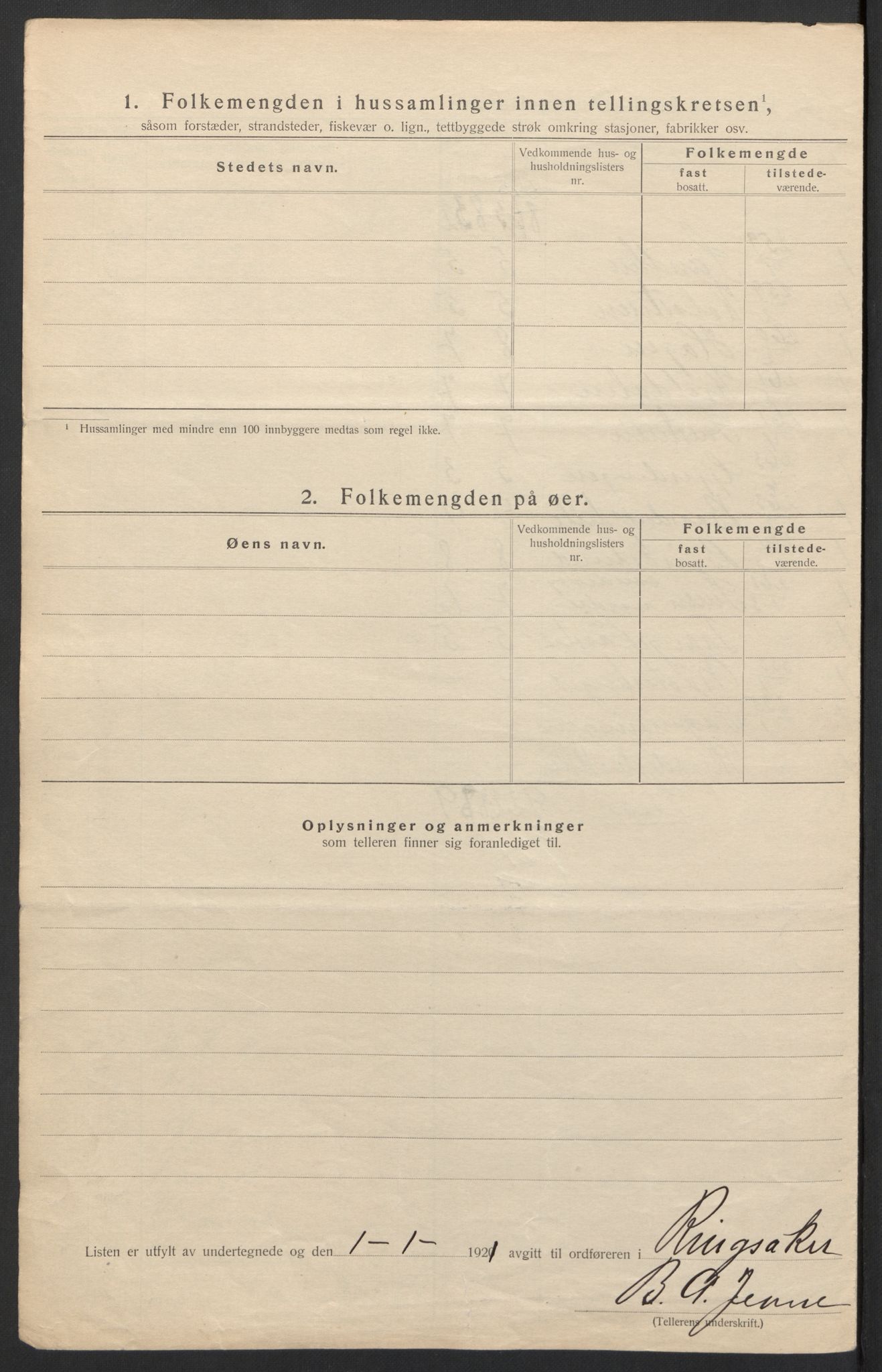 SAH, 1920 census for Ringsaker, 1920, p. 53