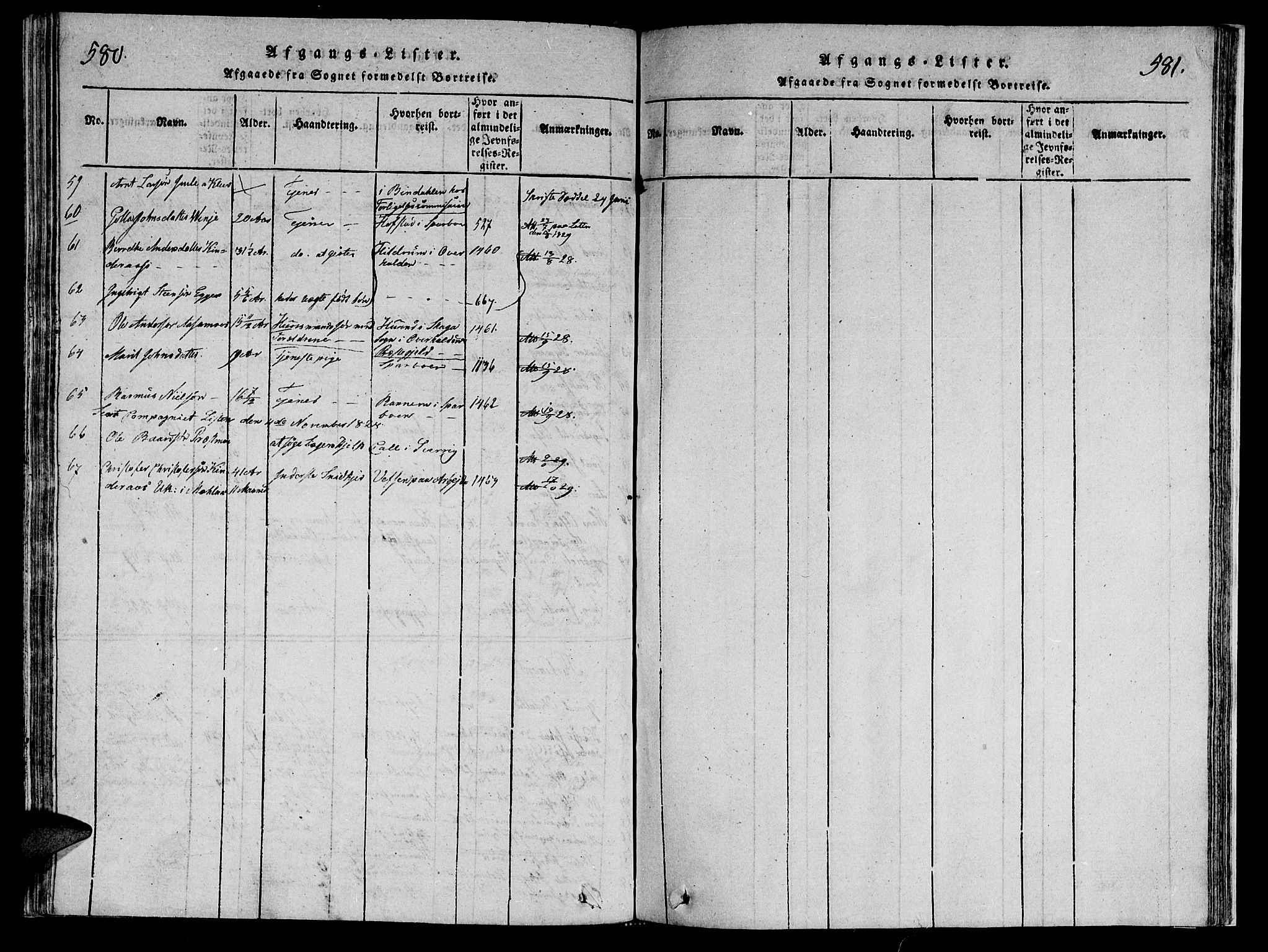 Ministerialprotokoller, klokkerbøker og fødselsregistre - Nord-Trøndelag, SAT/A-1458/749/L0479: Parish register (copy) no. 749C01, 1817-1829, p. 580-581