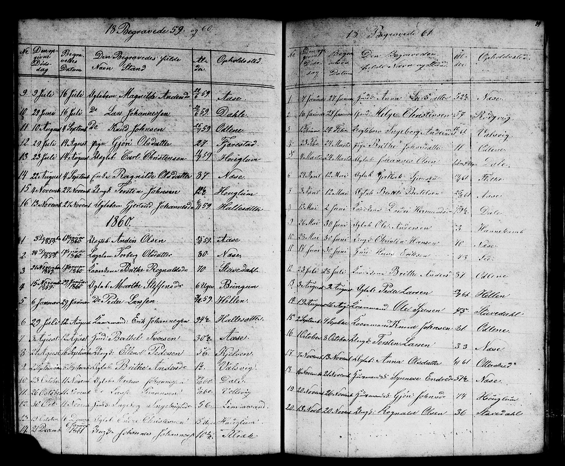 Vik sokneprestembete, SAB/A-81501: Parish register (copy) no. B 1, 1847-1877, p. 89
