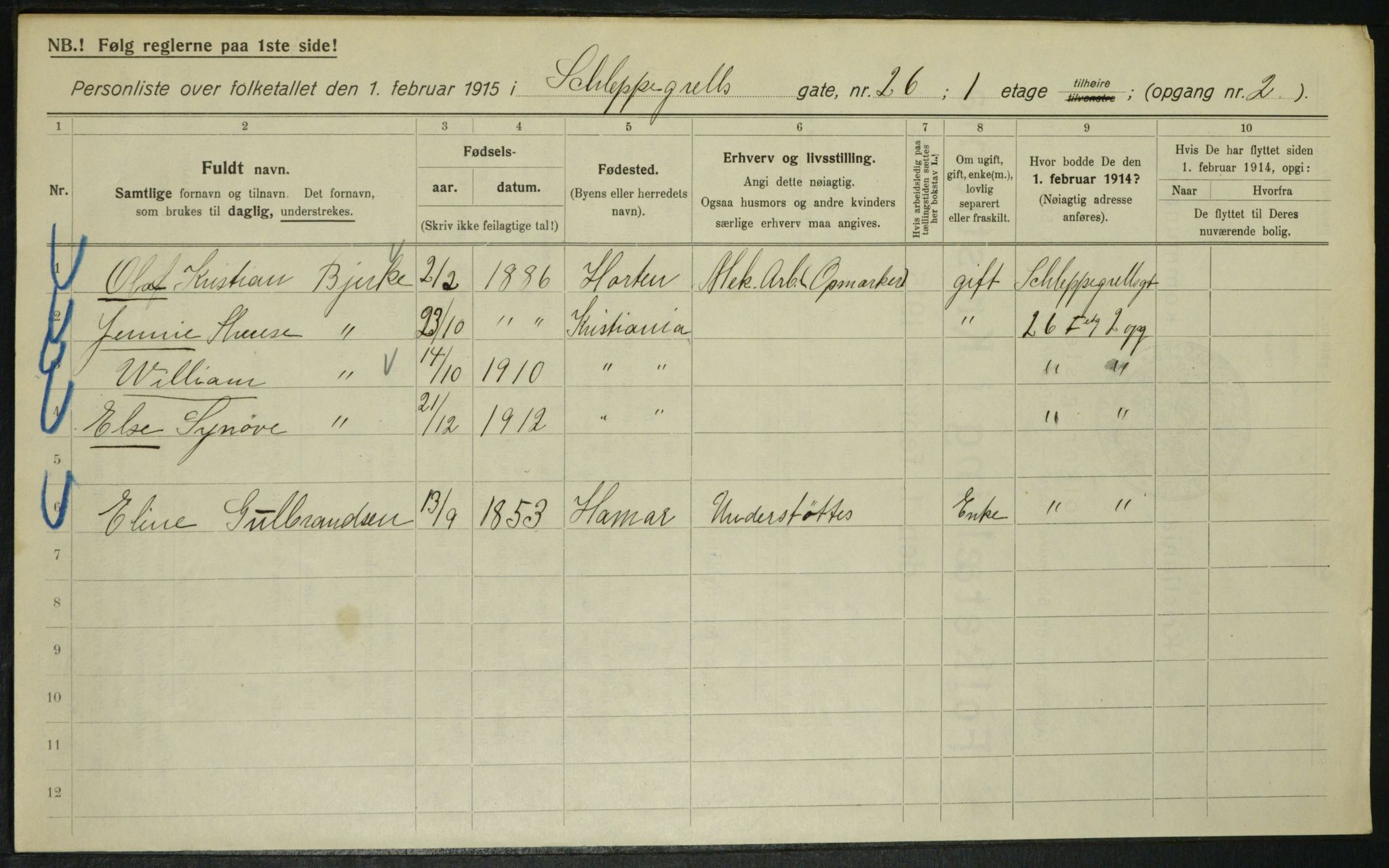 OBA, Municipal Census 1915 for Kristiania, 1915, p. 89877