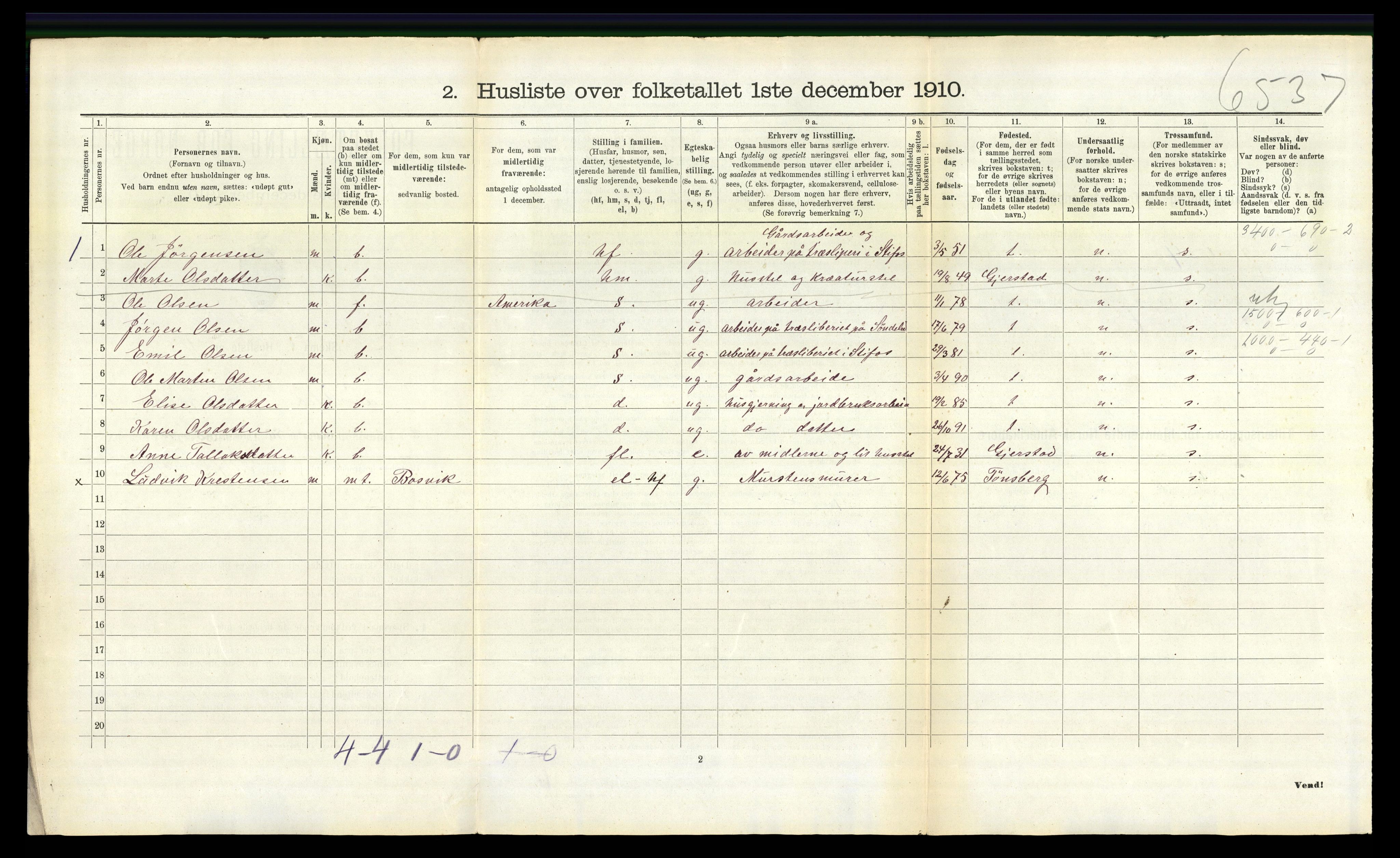 RA, 1910 census for Søndeled, 1910, p. 1089