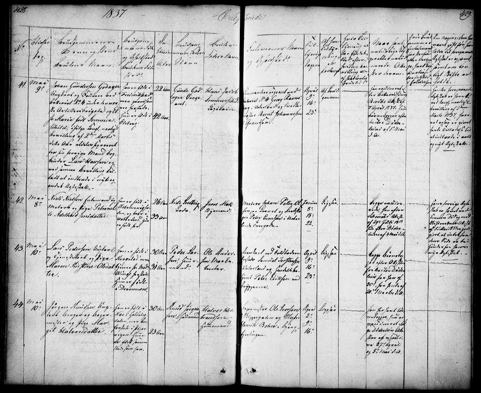 Oslo domkirke Kirkebøker, SAO/A-10752/F/Fa/L0019: Parish register (official) no. 19, 1828-1847, p. 428-429