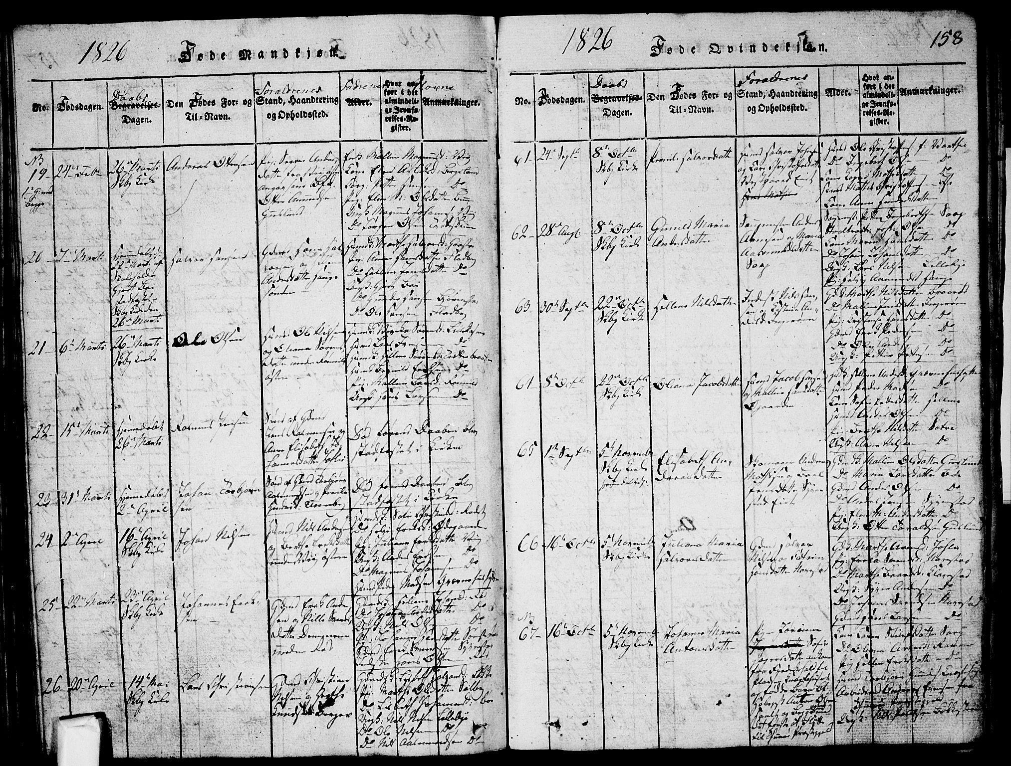 Skjeberg prestekontor Kirkebøker, SAO/A-10923/G/Ga/L0001: Parish register (copy) no. I 1, 1815-1830, p. 158