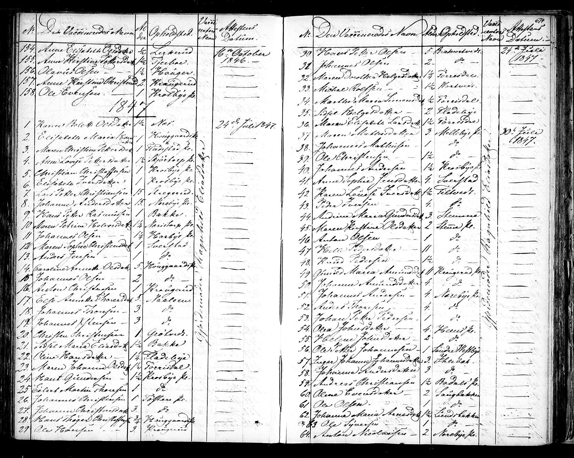 Rakkestad prestekontor Kirkebøker, AV/SAO-A-2008/F/Fa/L0008: Parish register (official) no. I 8, 1842-1849, p. 673-674