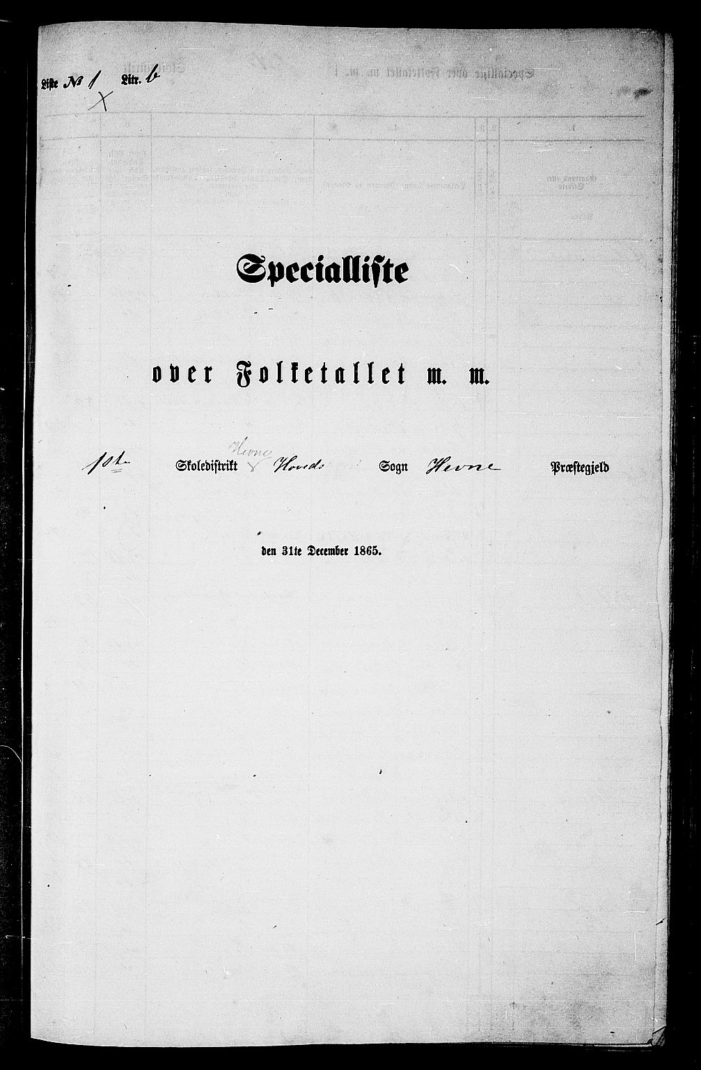 RA, 1865 census for Hemne, 1865, p. 26