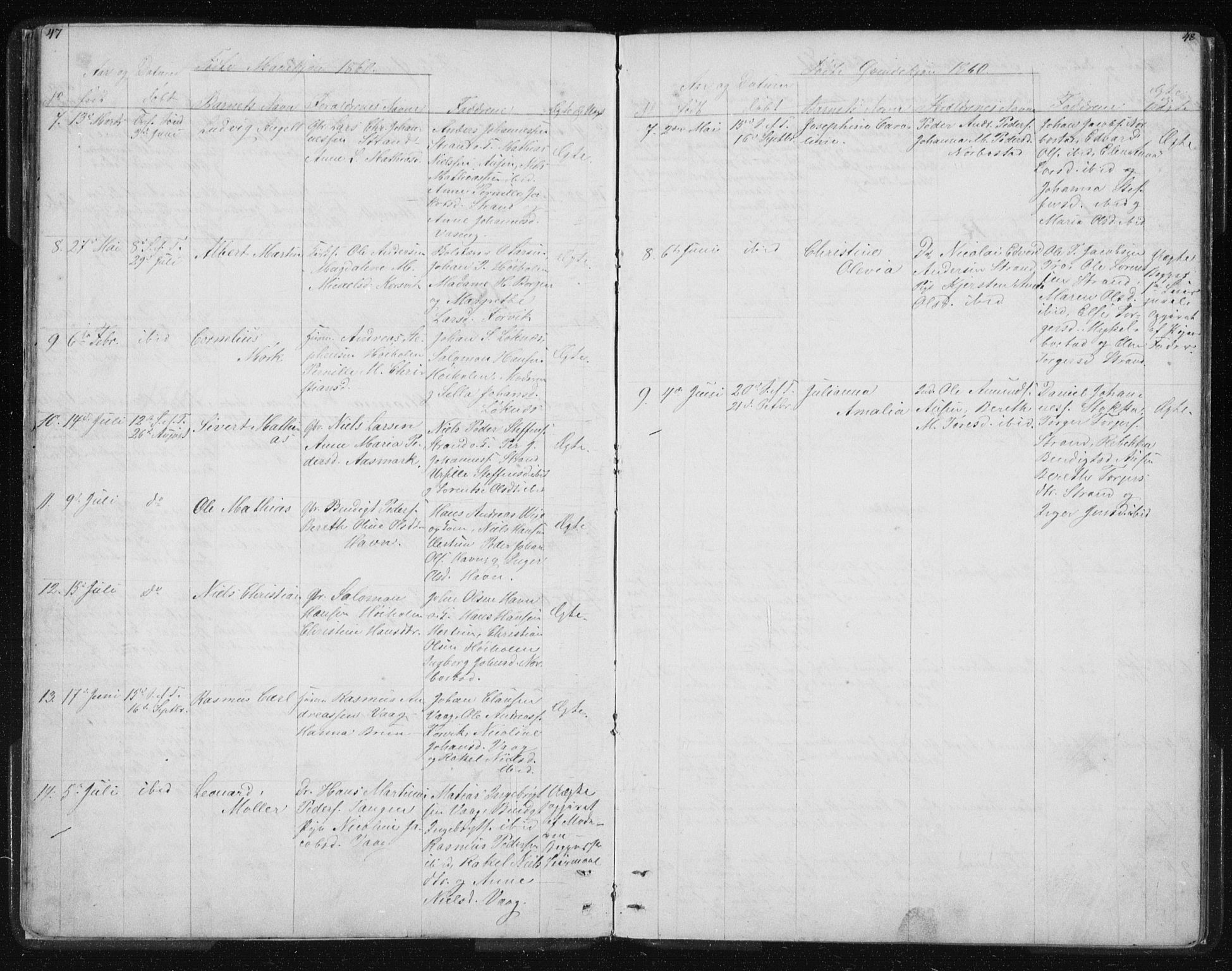 Ministerialprotokoller, klokkerbøker og fødselsregistre - Nordland, SAT/A-1459/819/L0275: Parish register (copy) no. 819C01, 1841-1868, p. 47-48