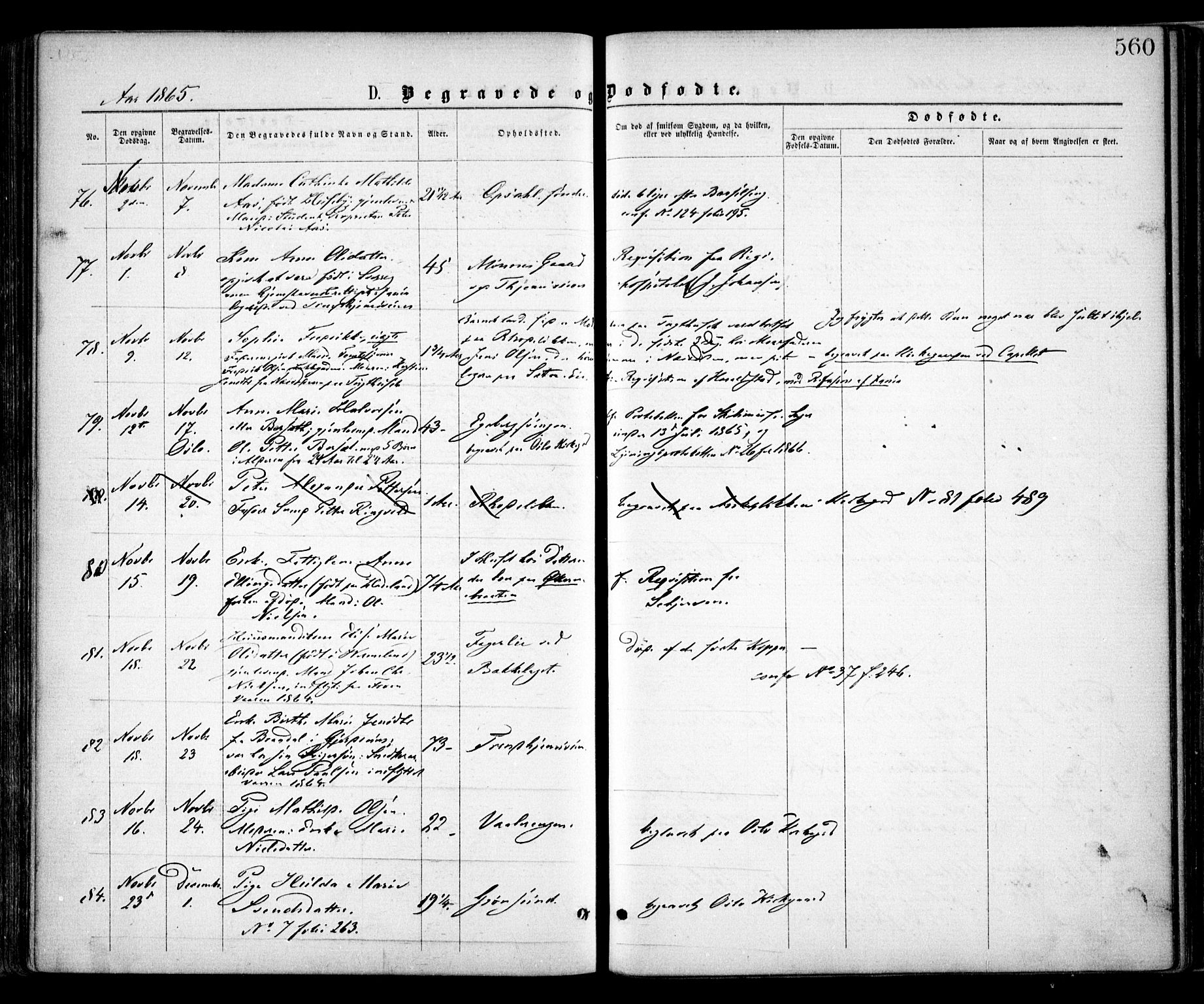 Østre Aker prestekontor Kirkebøker, SAO/A-10840/F/Fa/L0001: Parish register (official) no. I 1, 1861-1869, p. 560