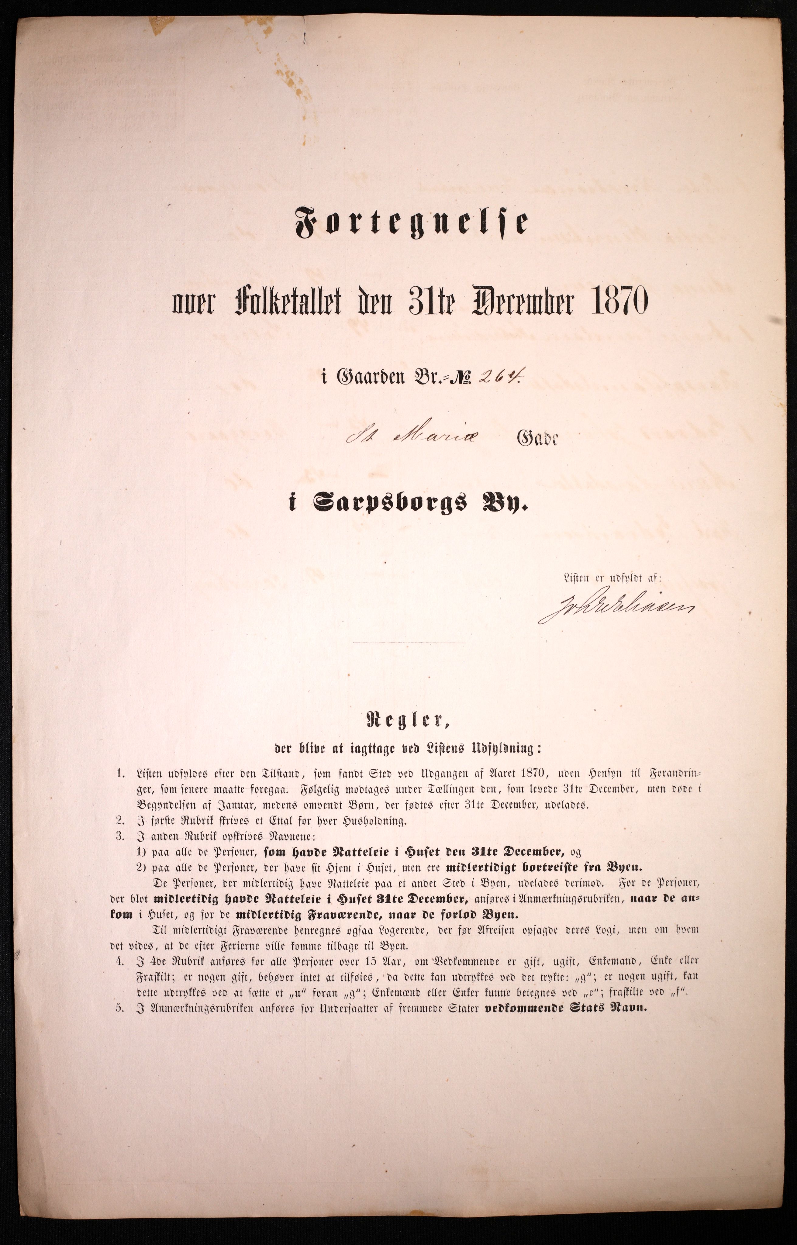 RA, 1870 census for 0102 Sarpsborg, 1870, p. 89