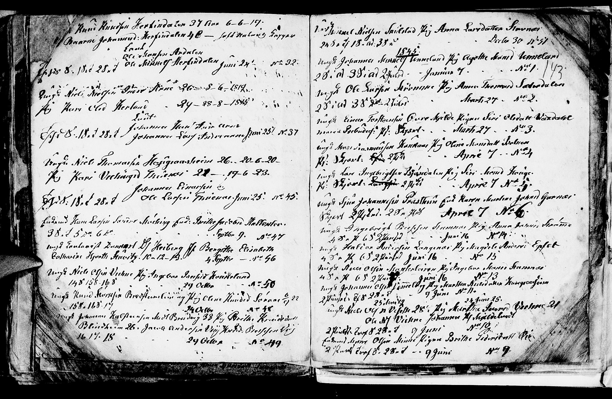 Haus sokneprestembete, SAB/A-75601/H/Hab: Parish register (copy) no. A 1, 1830-1855, p. 143