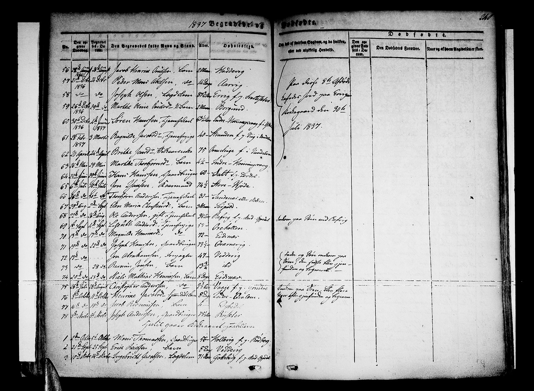 Selje sokneprestembete, AV/SAB-A-99938/H/Ha/Haa/Haaa: Parish register (official) no. A 9, 1829-1844, p. 240