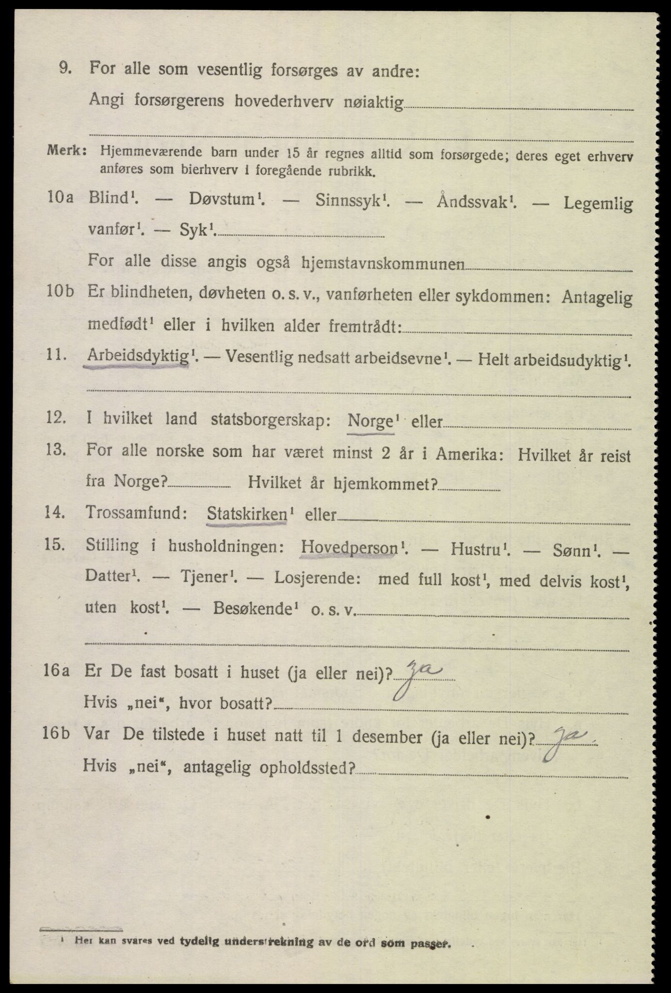 SAK, 1920 census for Gyland, 1920, p. 1321