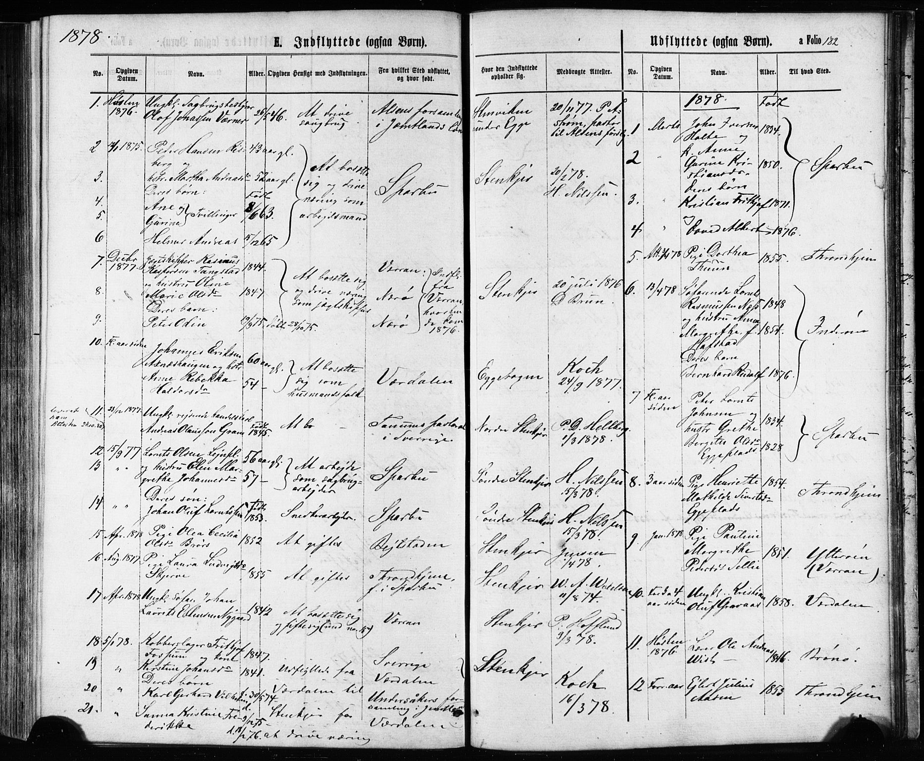 Ministerialprotokoller, klokkerbøker og fødselsregistre - Nord-Trøndelag, SAT/A-1458/739/L0370: Parish register (official) no. 739A02, 1868-1881, p. 182