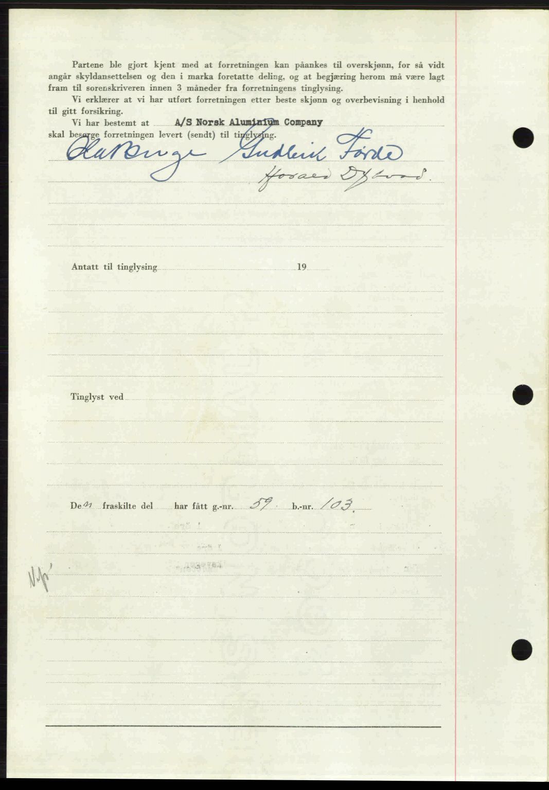 Ytre Sogn tingrett, AV/SAB-A-2601/1/G/Gbb/L0007: Mortgage book no. A4 - A5 (B3), 1949-1949, Diary no: : 624/1949